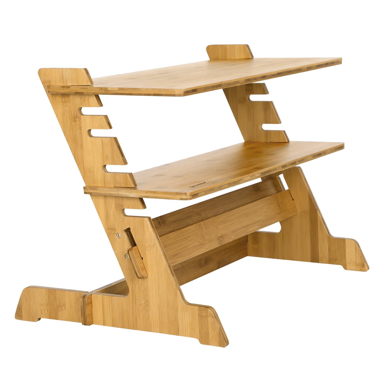 SONGMICS Bamboo Standing Desk, Height adjustable Stand Riser, Sit-stand Workstation Converter, Portable for Monitor, Laptop LLD97N