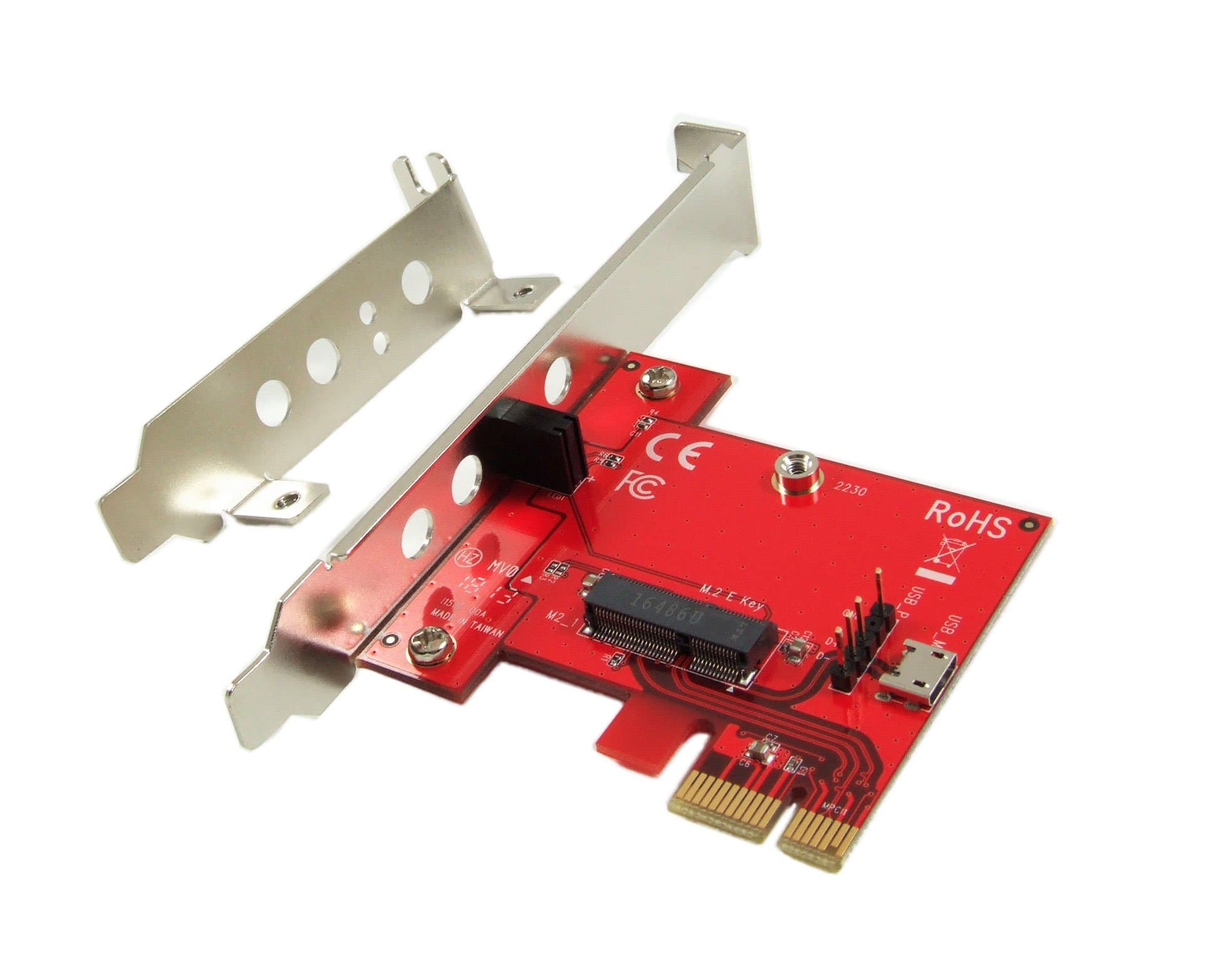 Ableconn PEXM2150E PCI Express x1 Adapter Card with M.2 Key E Socket - Support M2 E Key or A-E Key WiFi or Bluetooth Module, TAA