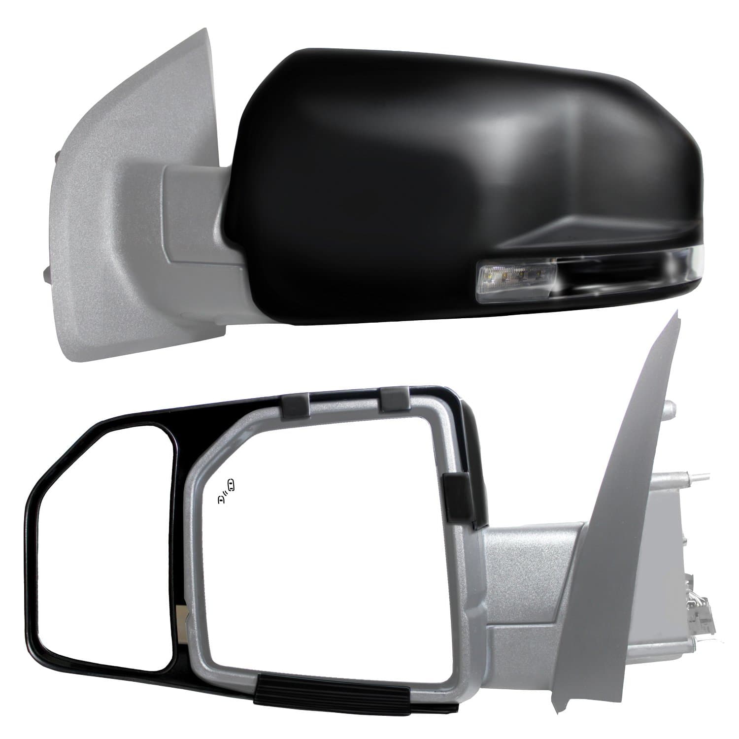 K SOURCE Snap & Zap 81850 Custom Fit Towing Mirror for 2015-2020 F150, Patented