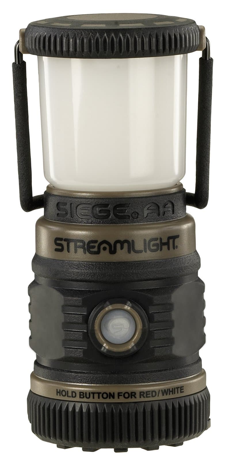44941 Siege AA 200-Lumen Lantern with White & Red LEDs for Camping & Emergencies, Coyote