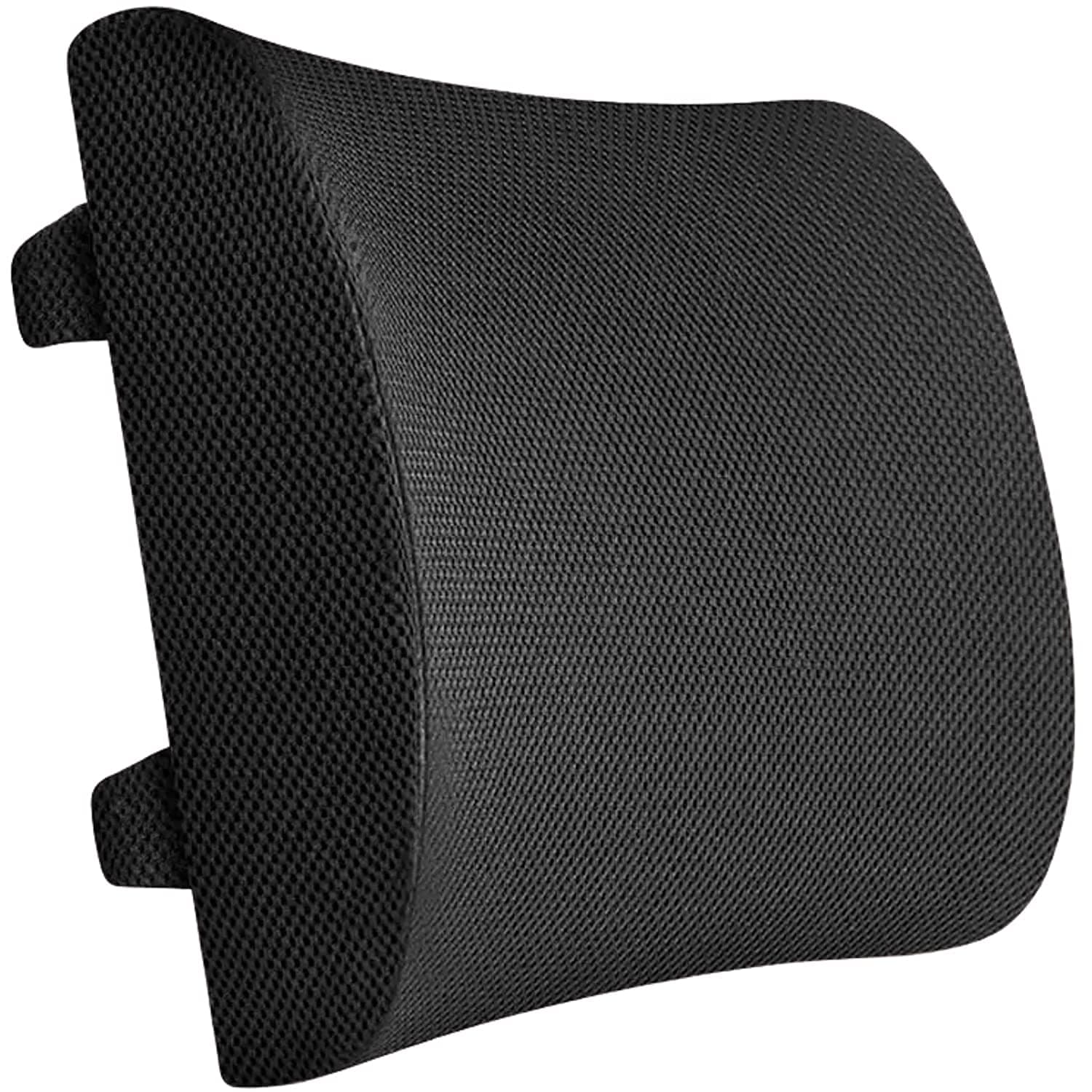 Orthowala® Lower Backrest Pillow – Memory Foam Lumbar Support for Office Chair, Car Seat, Home & Travel | Ergonomic Memory Foam Backrest Cushion for Back Pain Relief & Posture Correction – Black