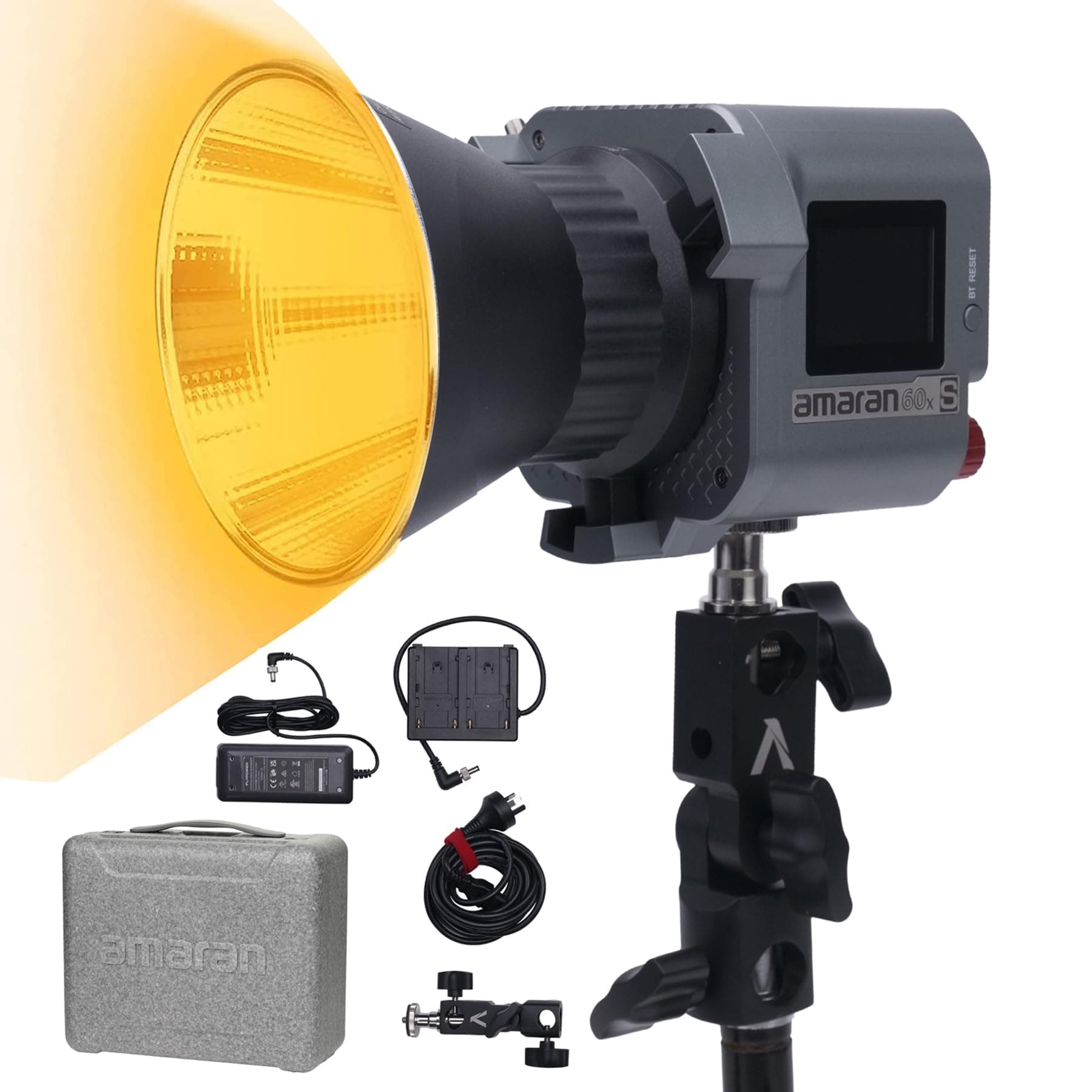 Amaran COB 60X S LED Video Light Bowens Mount,33,300 lux @1m Bi-Color 2700-6500k Photography Studio Lighting,AC/DC Power Support with App Control for Studio Live Streaming Video Shooting