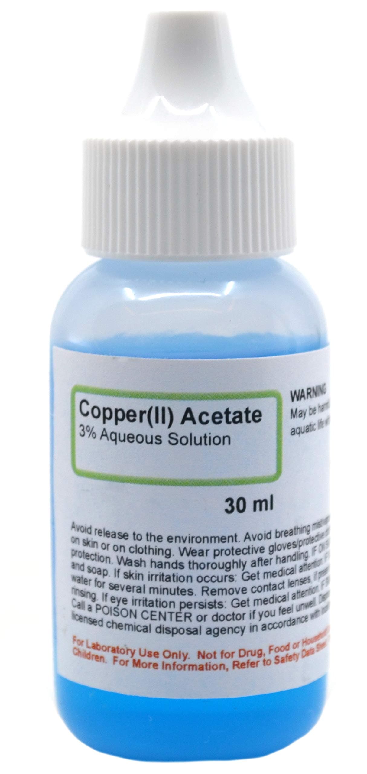 Innovating Science Copper(II) Acetate, 3% Aqueous Solution, 1 fl oz (30mL) - The Curated Chemical Collection