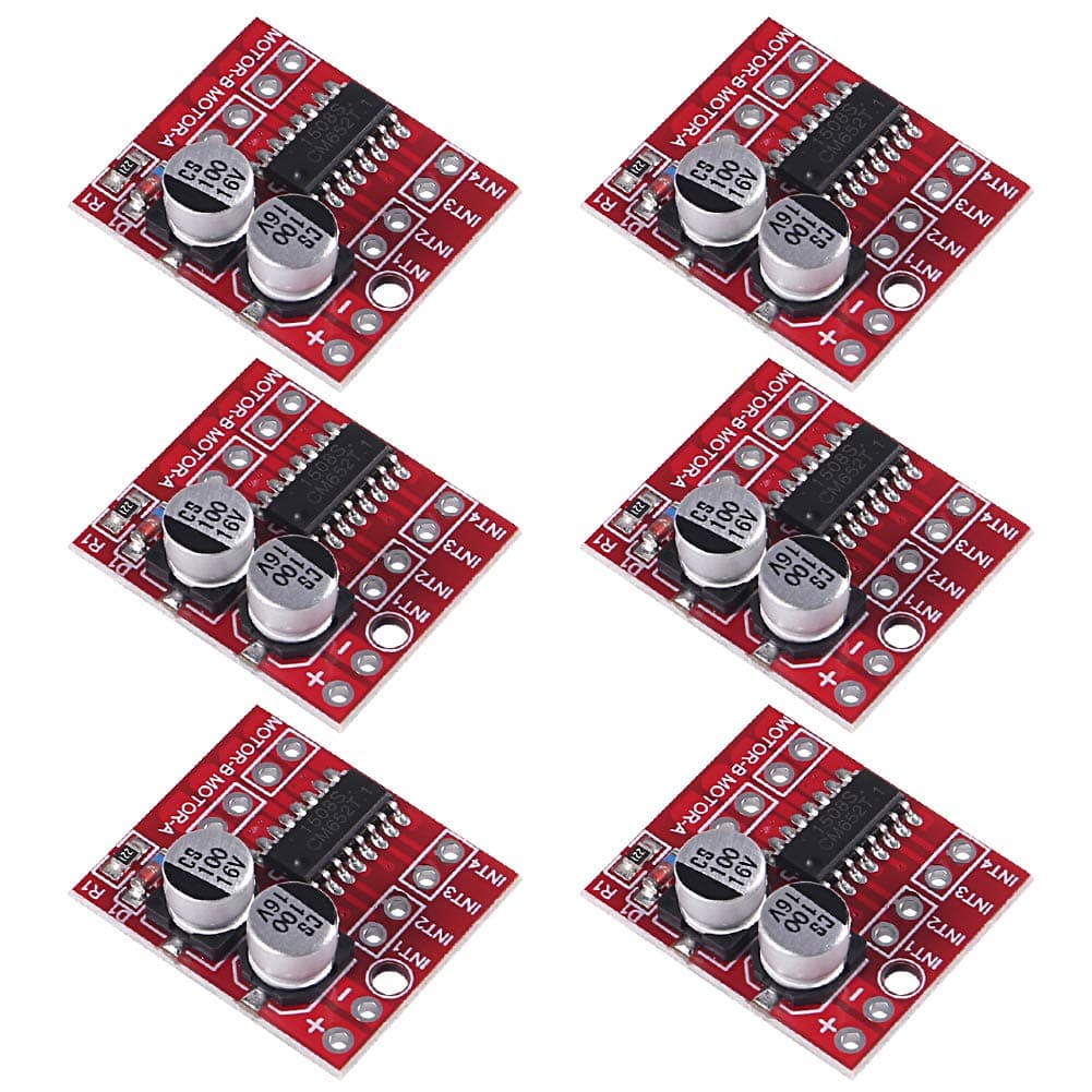 6 Pack Mini L298N DC Motor Driver, MELIFE MX1508 Mini Dual Channel 1.5A 1.5A 2 Way PWM Speed Controller Dual H-Bridge Replace Stepper
