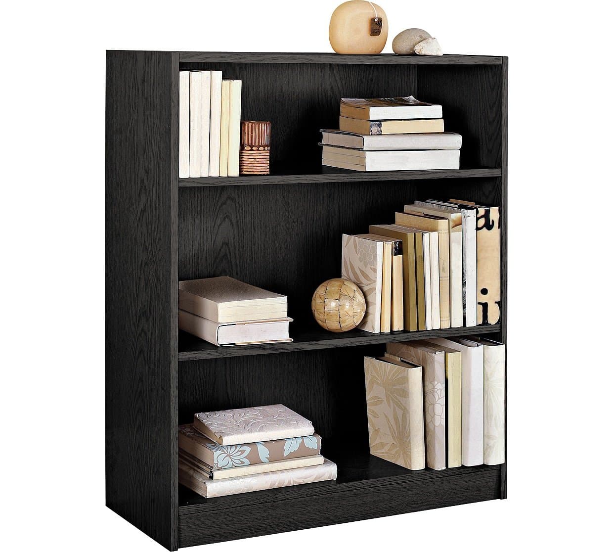 HOME Maine 2 Shelf Small Bookcase - Black Ash