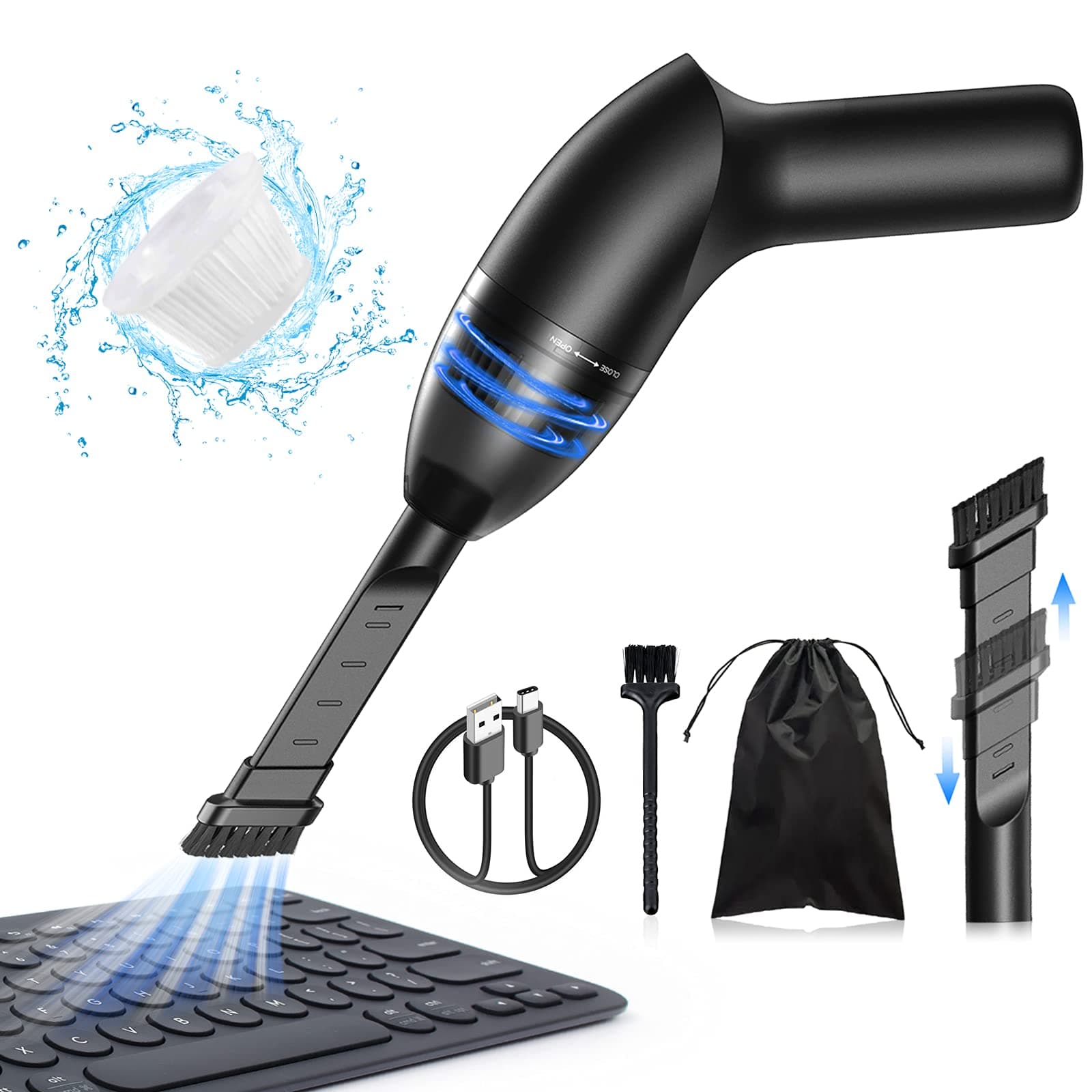 4.3Kpa Keyboard Vacuum Cleaner Mini:Handheld Computer Vacuum Cordless for Car Laptop Sewing Machine Portable Keyboard Vac USB Desk Crumbs Dust Cleaners