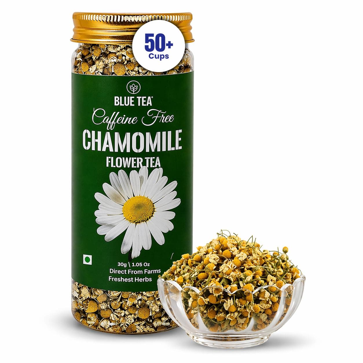 Chamomile Tea - 1.05 Oz (30+ Cups) Loose | SLEEP & RELAXATION | Herbal Tea - Caffeine Free - Flower Based - Non-Bitter - Night Time Tea | Reusable Pet Jar