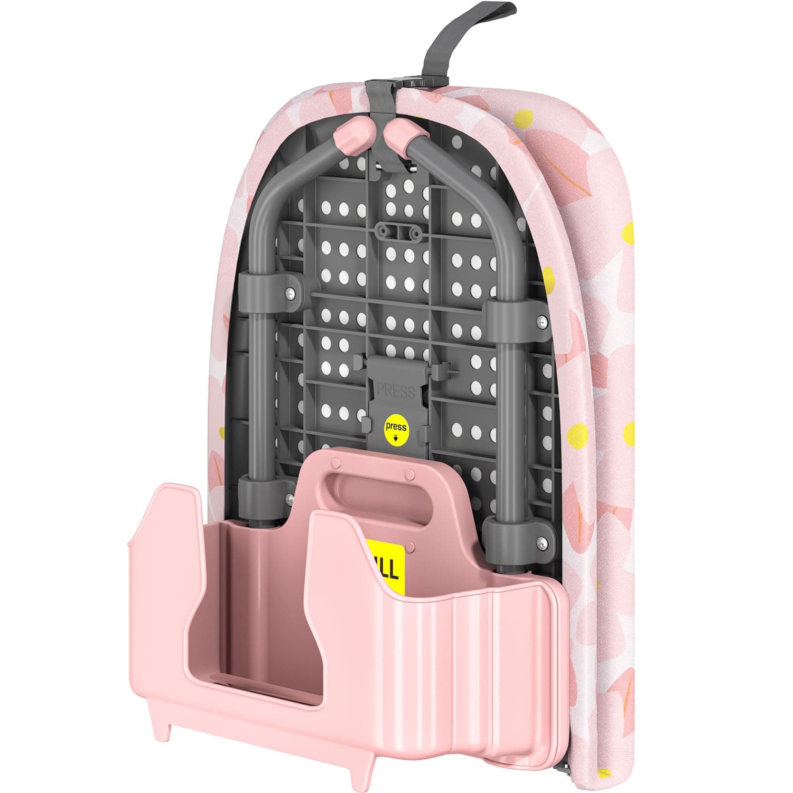 APEXCHASER Small Ironing Board with Iron Holder, Compact Iron Board with Non-Slip Feet, Portable Tabletop Ironing Board with Cotton Cover for Small Spaces and Travel, Pink