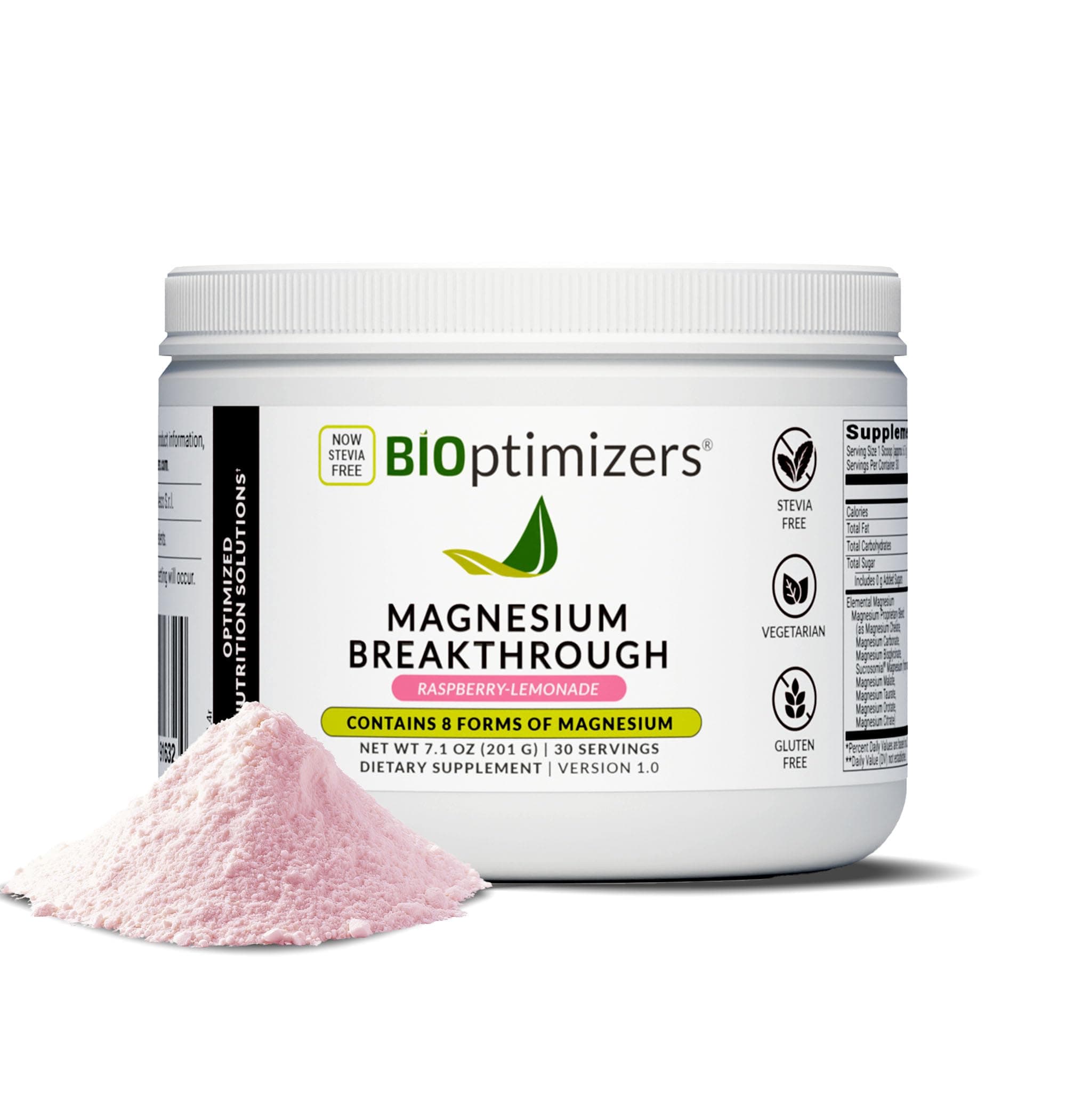 Magnesium Breakthrough Drink Raspberry Lemonade - 8 Forms of Magnesium: Glycinate, Malate, Citrate, and More - Natural Sleep and Brain Supplement – 6 oz (30 Servings)