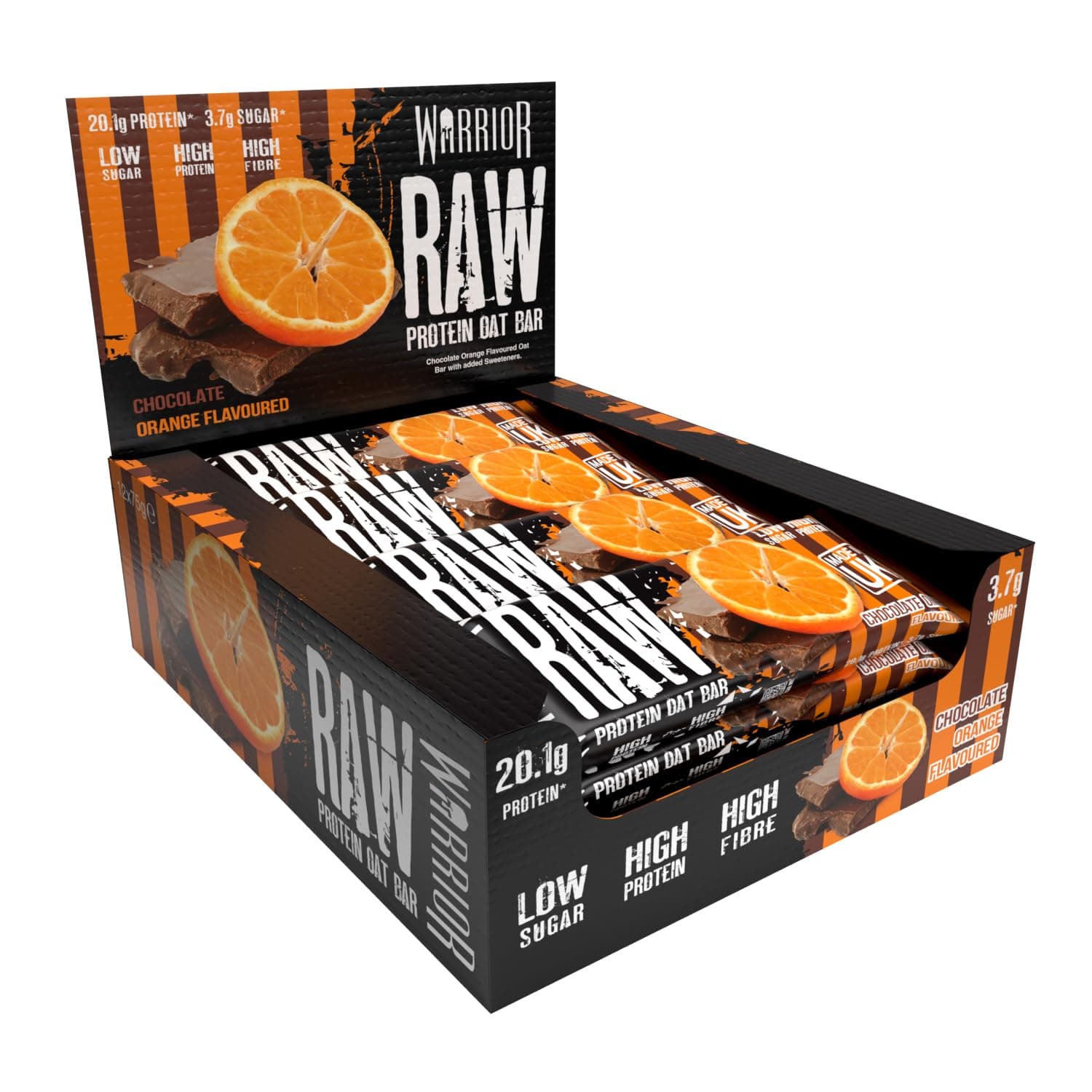 Warrior RAW Protein Flapjack - 12 Bars Chocolate Orange