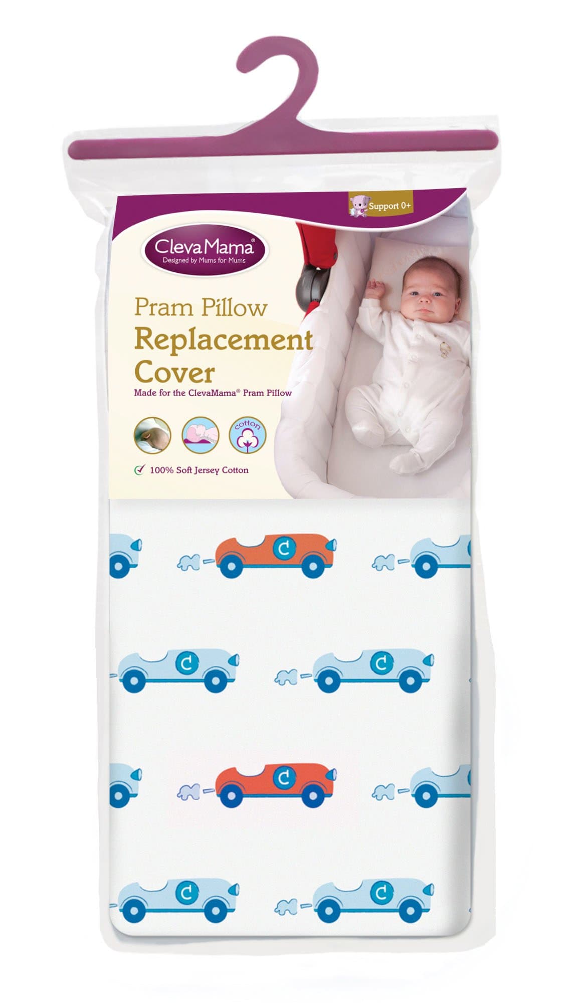 ClevamamaReplacement Pram Pillow Cover, Blue