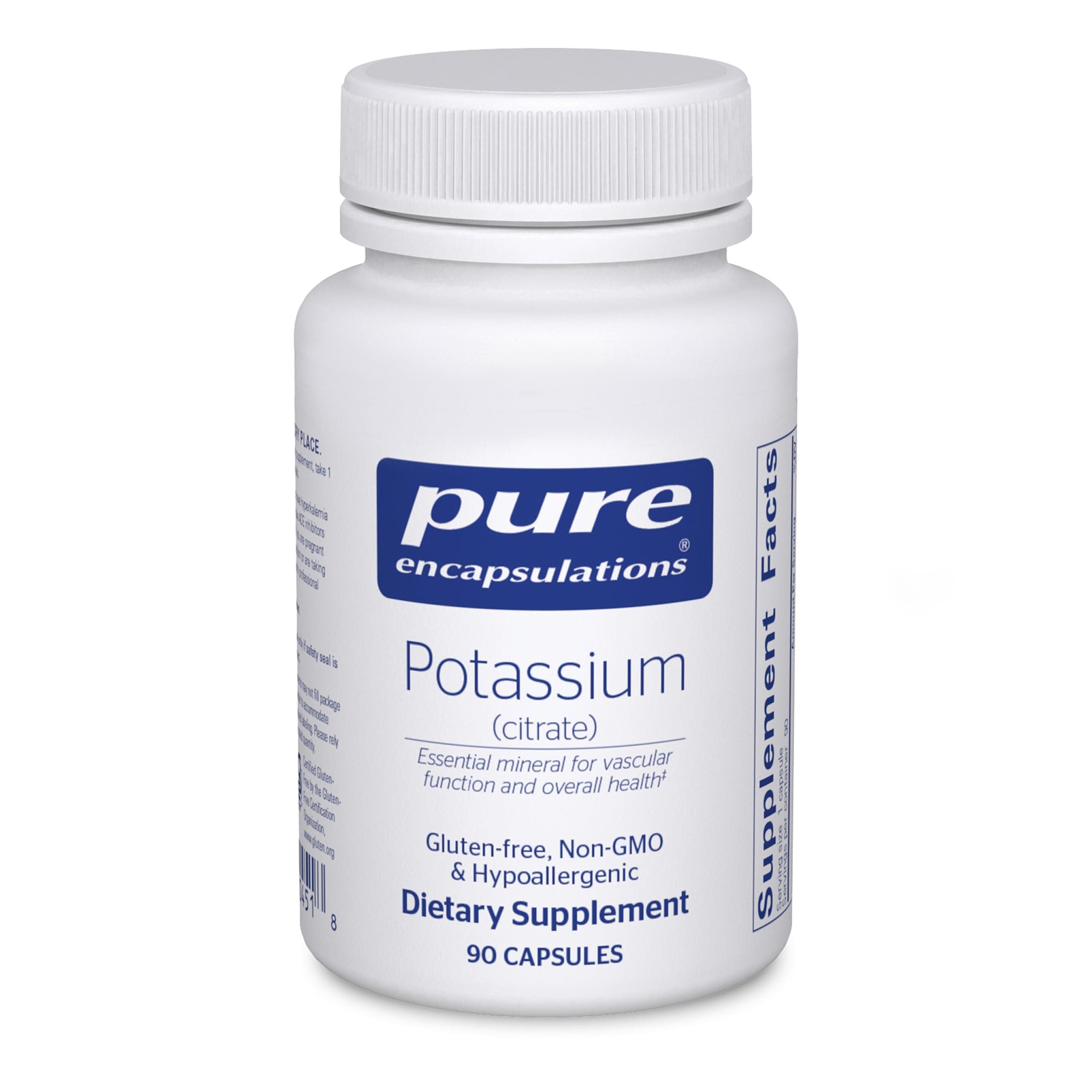 Potassium (Citrate) - Essential Mineral for Vascular Function and Overall Health* - 90 Capsules