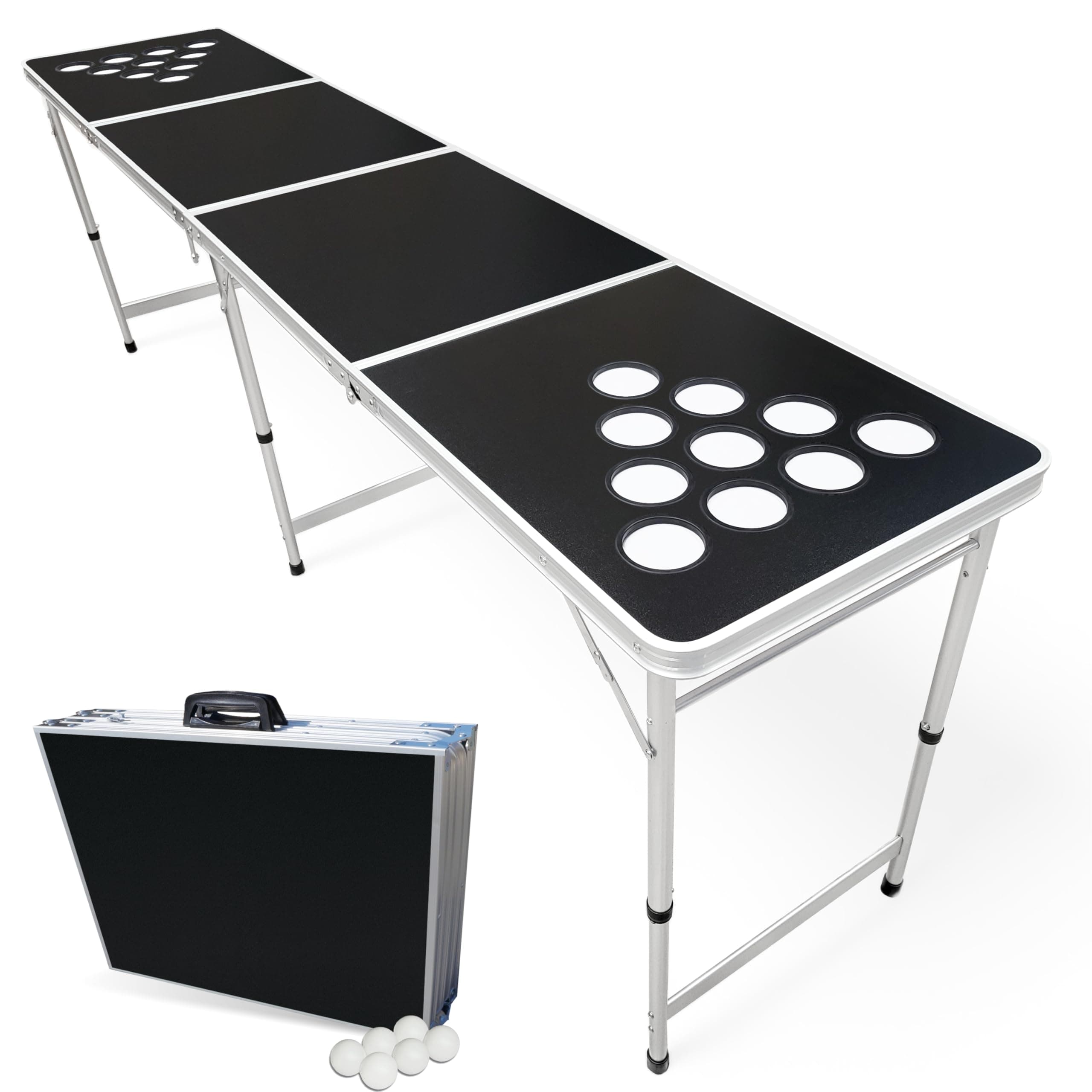 8-Foot Regulation Length Folding Table w/Optional Cup Holes, LED Lights, Custom Graphic (Choose Your Model)