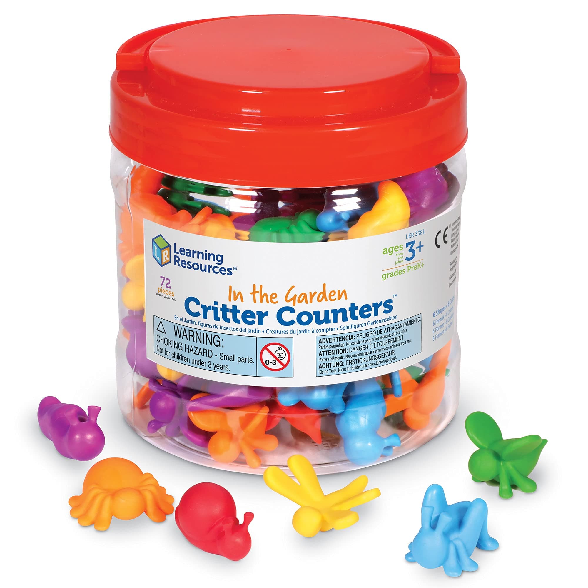 in The Garden Critter Counters - 72 Pieces, Ages 3+ Toddler Learning Toys, Math Games for Kids, Math Manipulatives