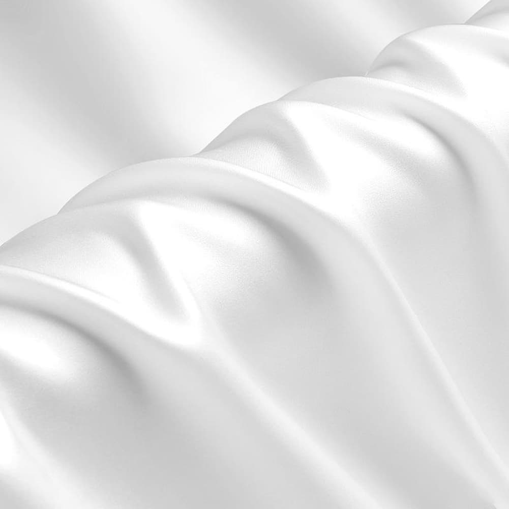 Natural White 100% Pure Silk Fabric Solid Color Charmeuse Fabrics by The Metre for Sewing Width 114cm