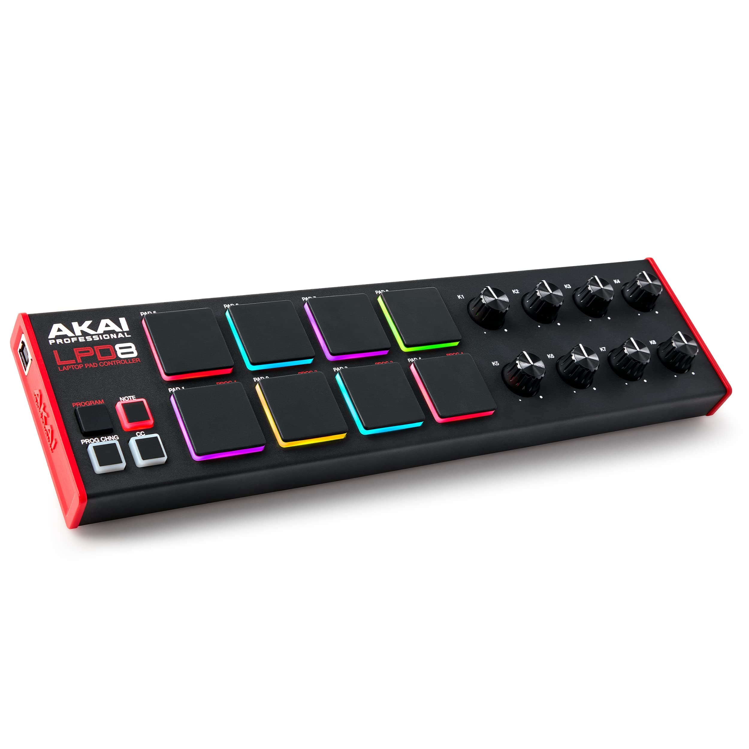 LPD8 - USB MIDI Controller with 8 Responsive RGB MPC Drum Pads for Mac and PC, 8 Assignable Knobs and Music Production Software