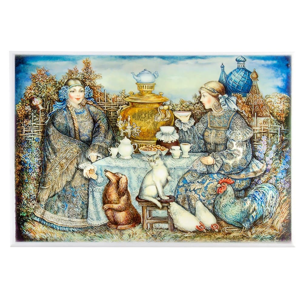 Wooden Lacquer Box for Storage Tea-time Tea Bag Storage Box 8.7 х 5.9'' (22 х 15 cm) Tea Bag Organizers