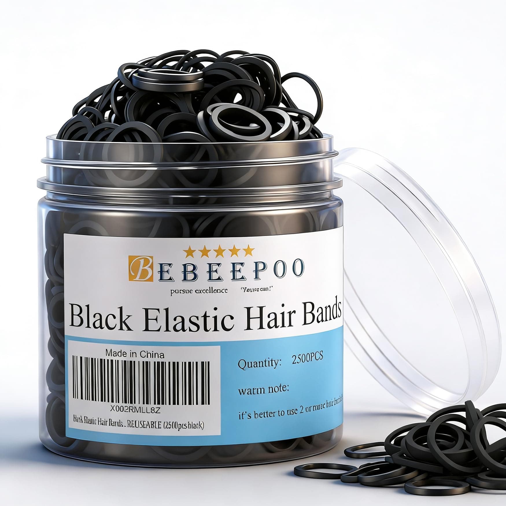 2500 packs black Elastic Hair Bands