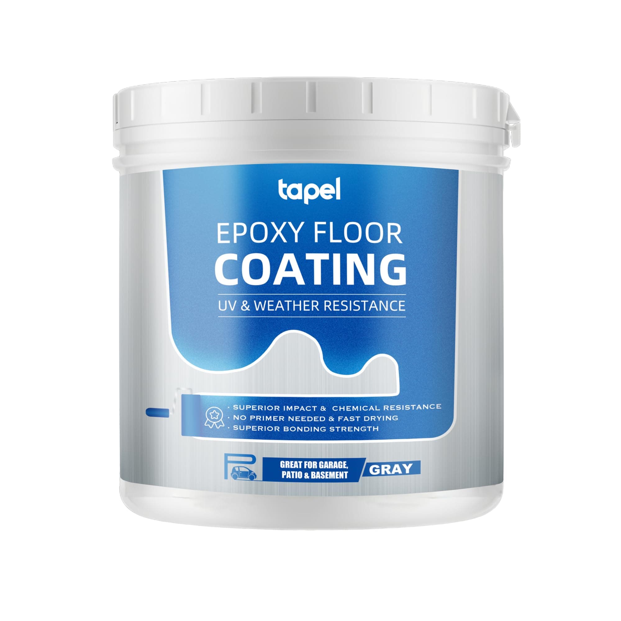 Epoxy Floor Coating System - Floor Paint, SLATE GREY - 1L | No Primer Needed for Solid Concrete | Self-Leveling, Non-Slip & Chemical Resistant | Fast-Drying Garage Floor Paint for Basement