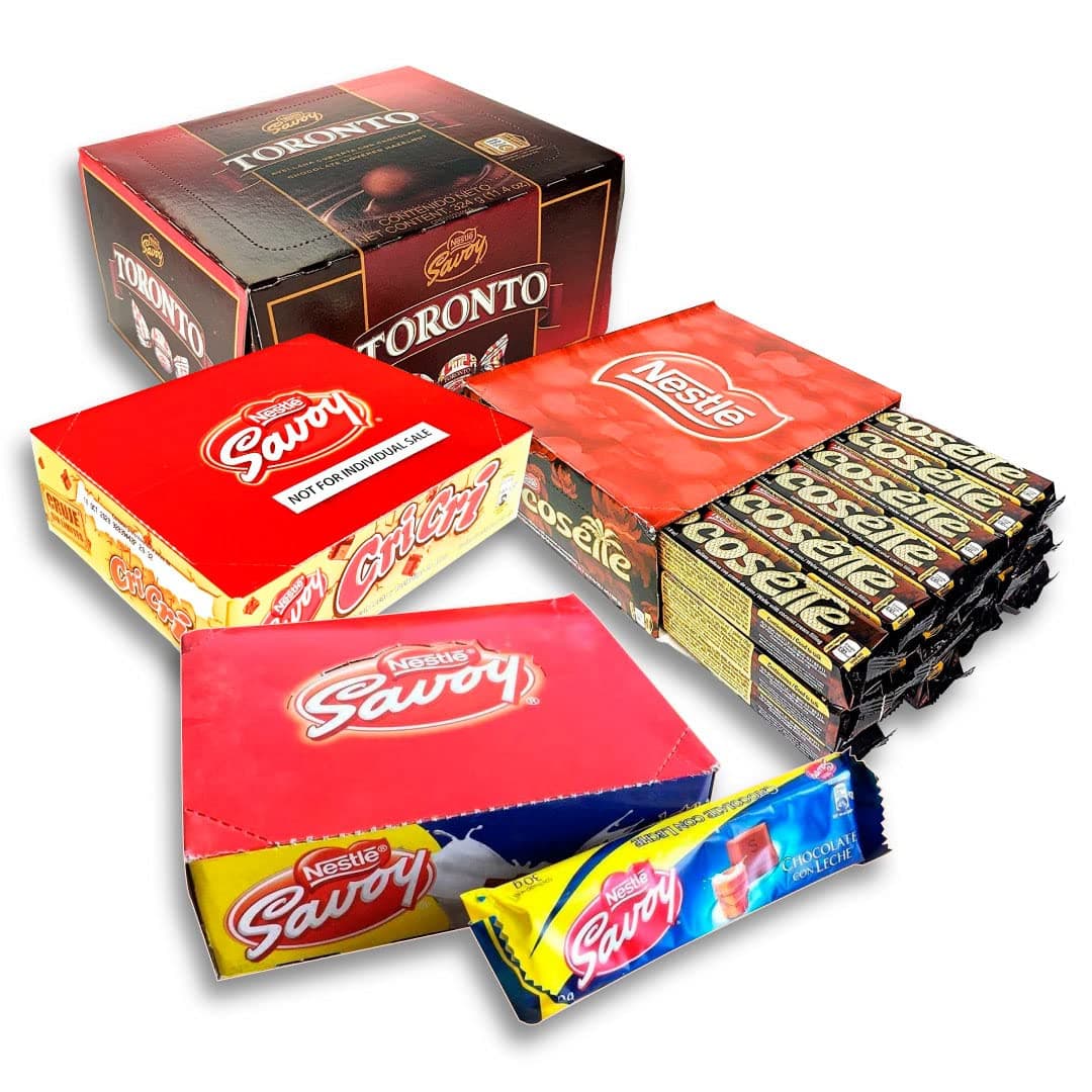 Chocolates Milk Chocolate Bars (12 Pack/30gr) + Cri-Cri Pack/27gr) Cocosette Cookie Filled with Delicious Coconut-Based Cream (Box) Toronto (324gr Box) 100% Made in Venezuela (26 Items TOTAL)