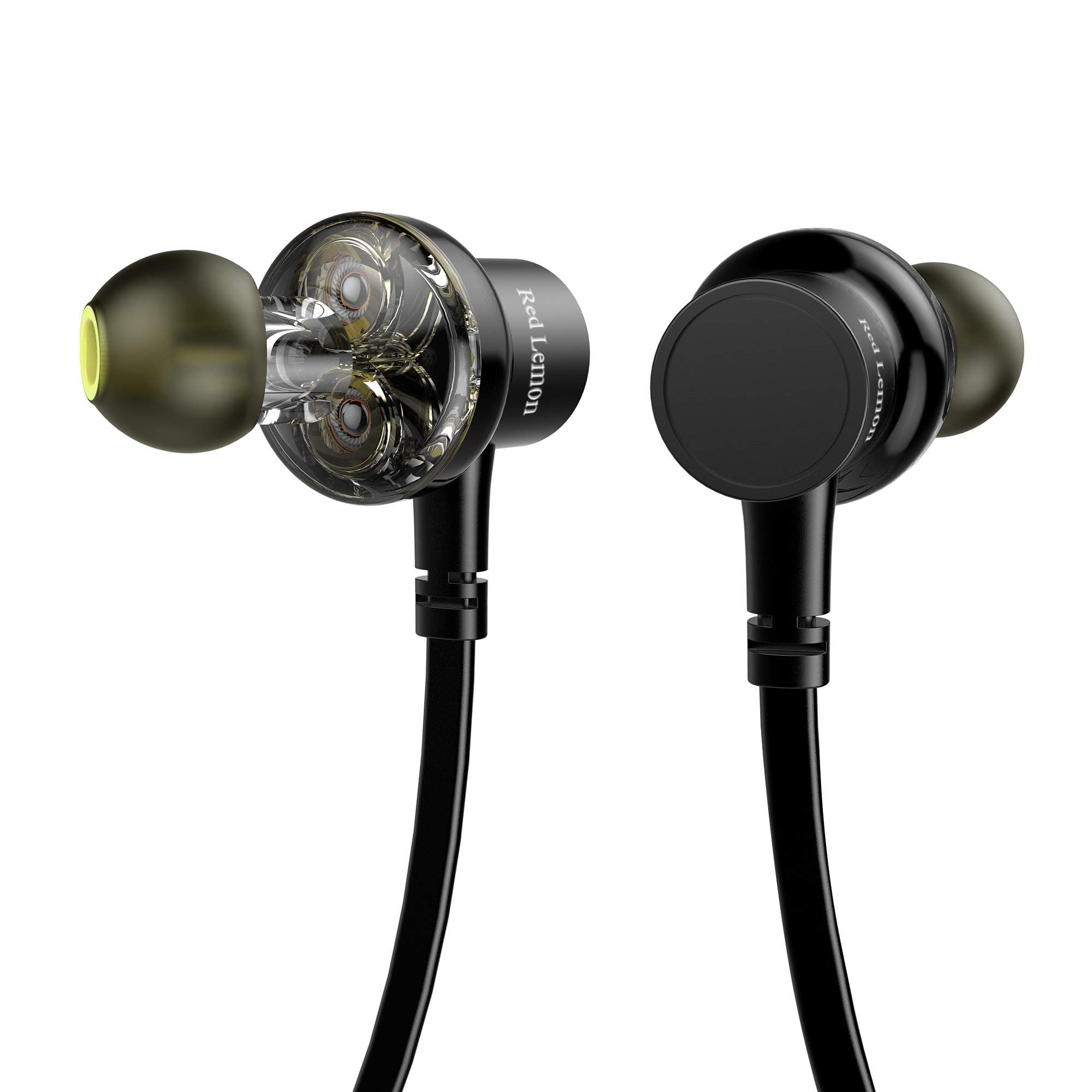 Red Lemon Dhoom Pro D100 Bluetooth Wireless Neckband Dual Drivers in-Ear Sports Headphone – Active Black