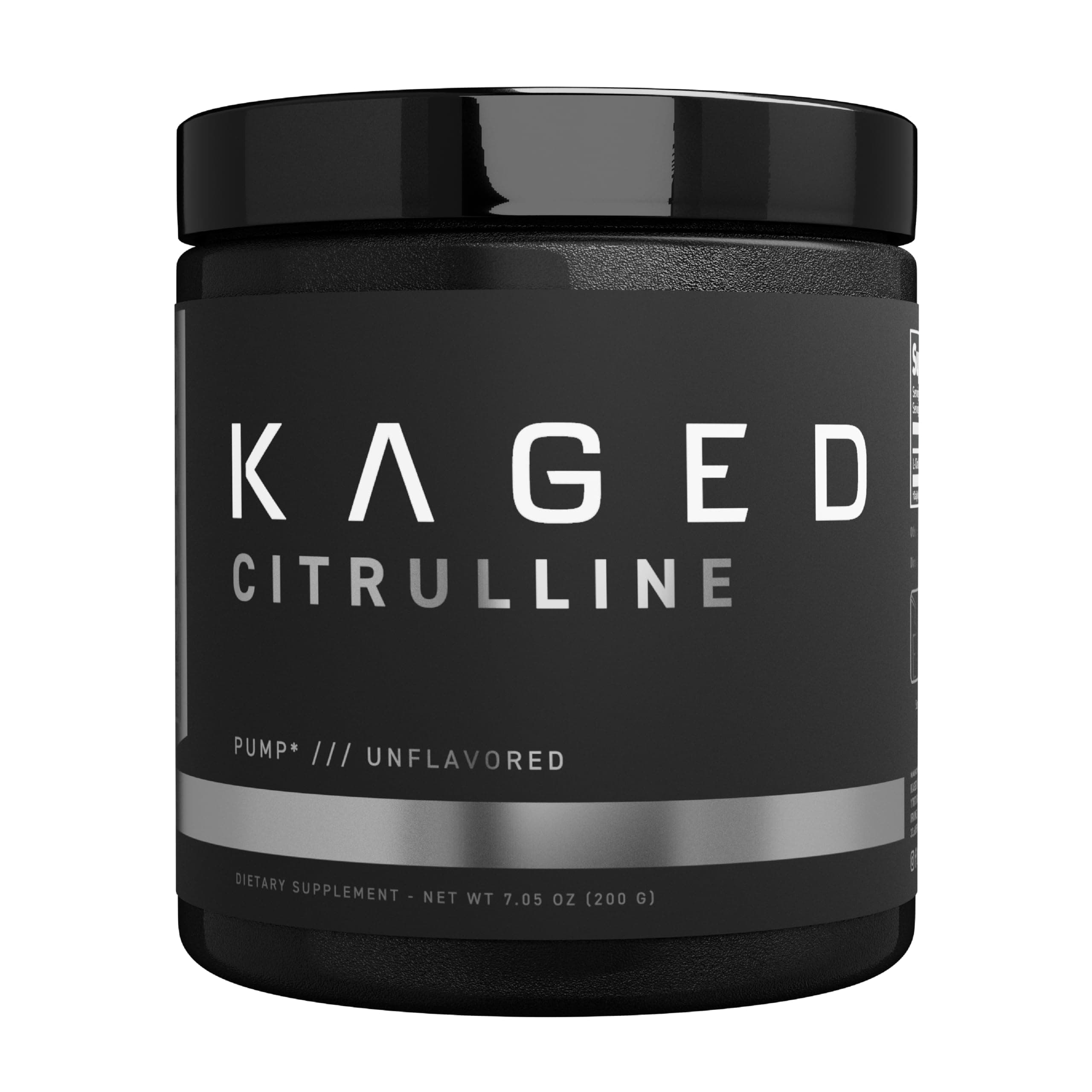Kaged Muscle Premium L-Citrulline Powder, Enhance Muscle Pumps, Improve Muscle Vascularity, Nitric Oxide Booster, Citrulline, Unflavored, 100 Servings, white, 7.05 ounce (pack of 1) (KM-CITP-200)