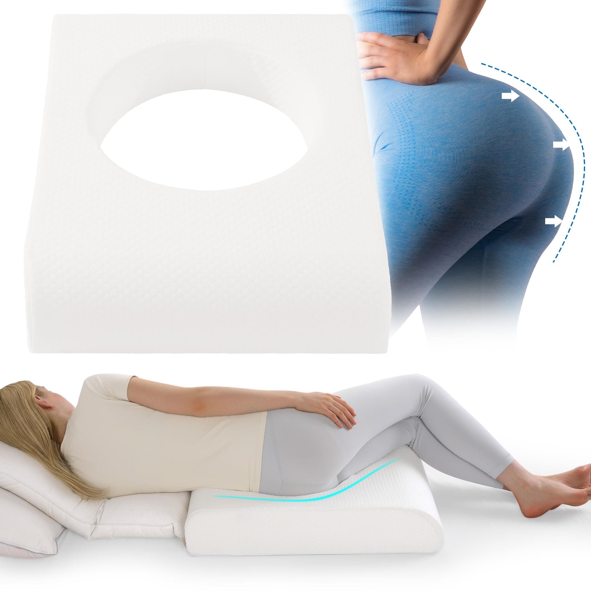 HOMBYS BBL Pillow After Surgery for Sleeping (White)