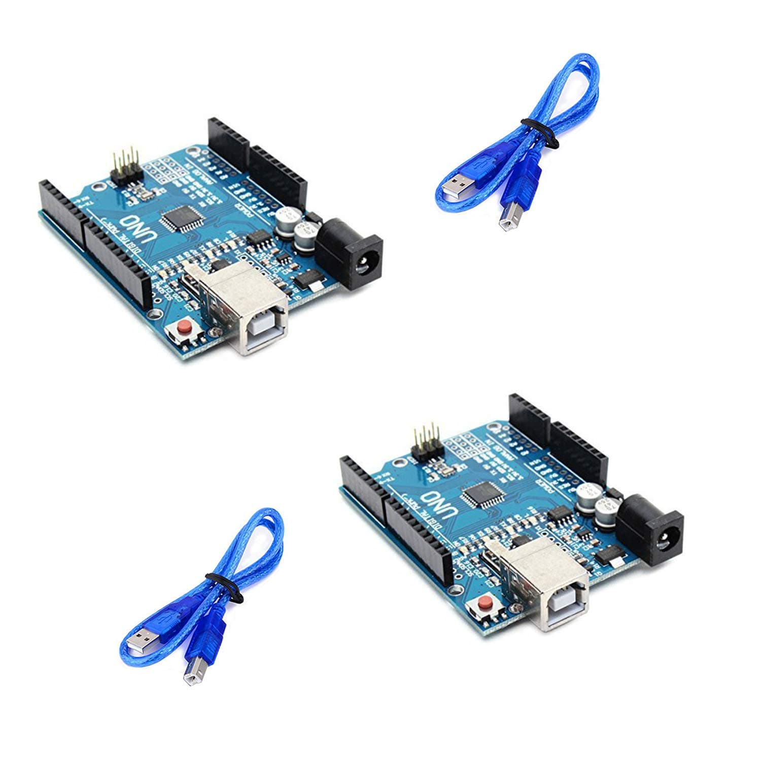 Robocraze UNO R3 Board Compatible with Arduino | Development Board with USB cable | (Pack of 2)