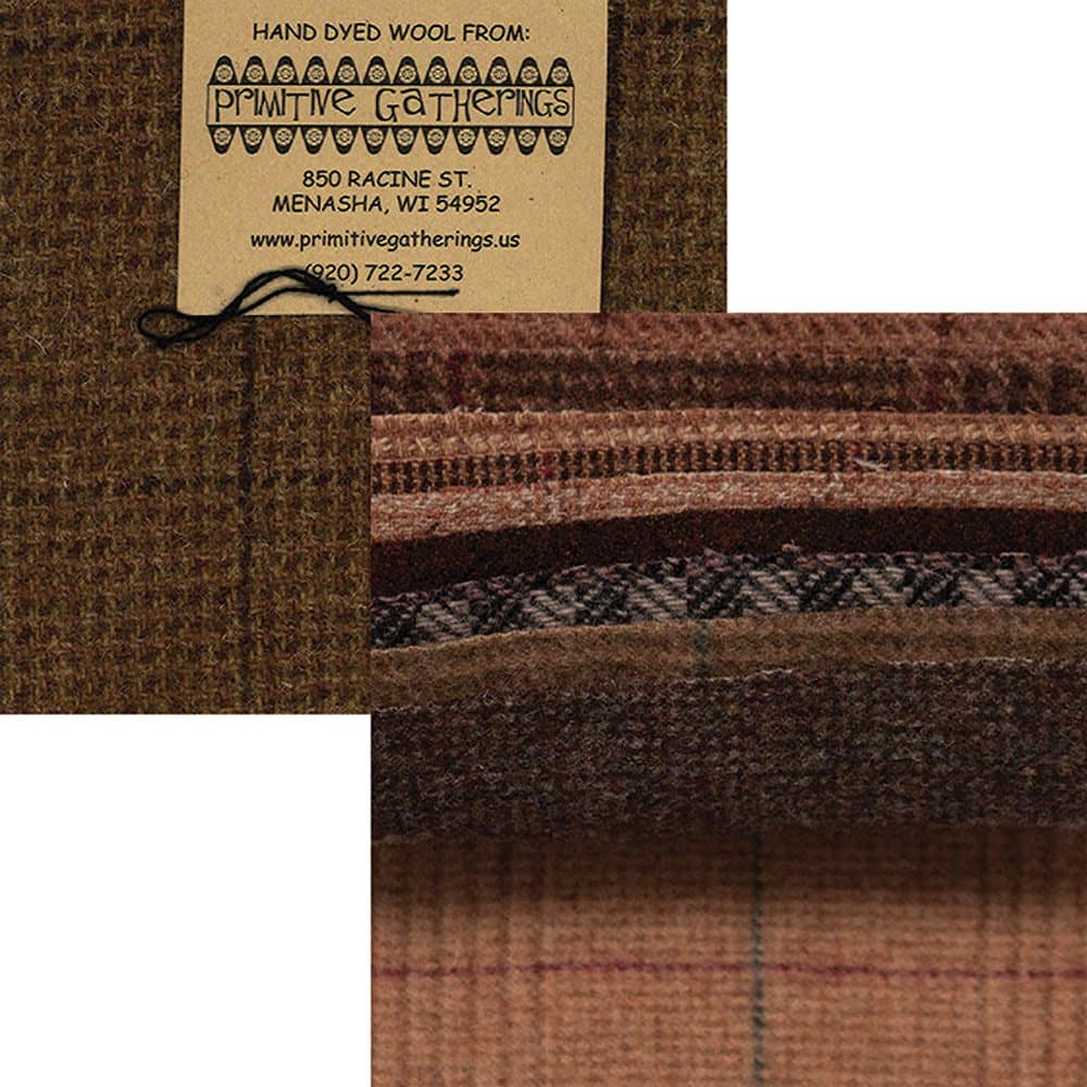 Primitive Gatherings Hand Dyed Wool Basket Charm Pack 10 5-inch Squares PRI 6013