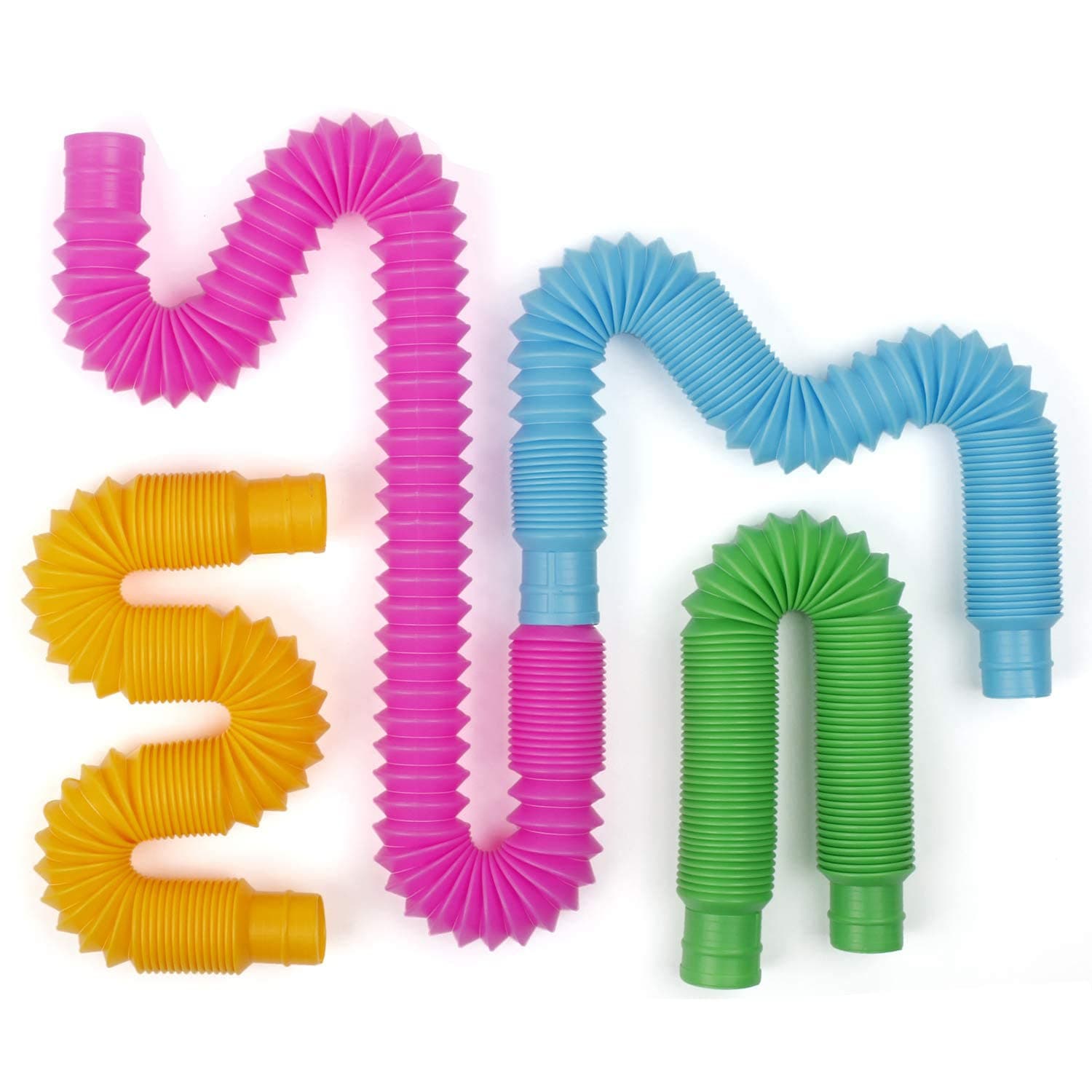 KeepCart Pop Tubes Sensory Fidget Toy for Kids, Pull Pack of 6 Multi Color Tubes Educational Toy,Stocking Stuffers for Kids and Toddlers Pop Tubes Toy Gift for Kids (Pack of 06)