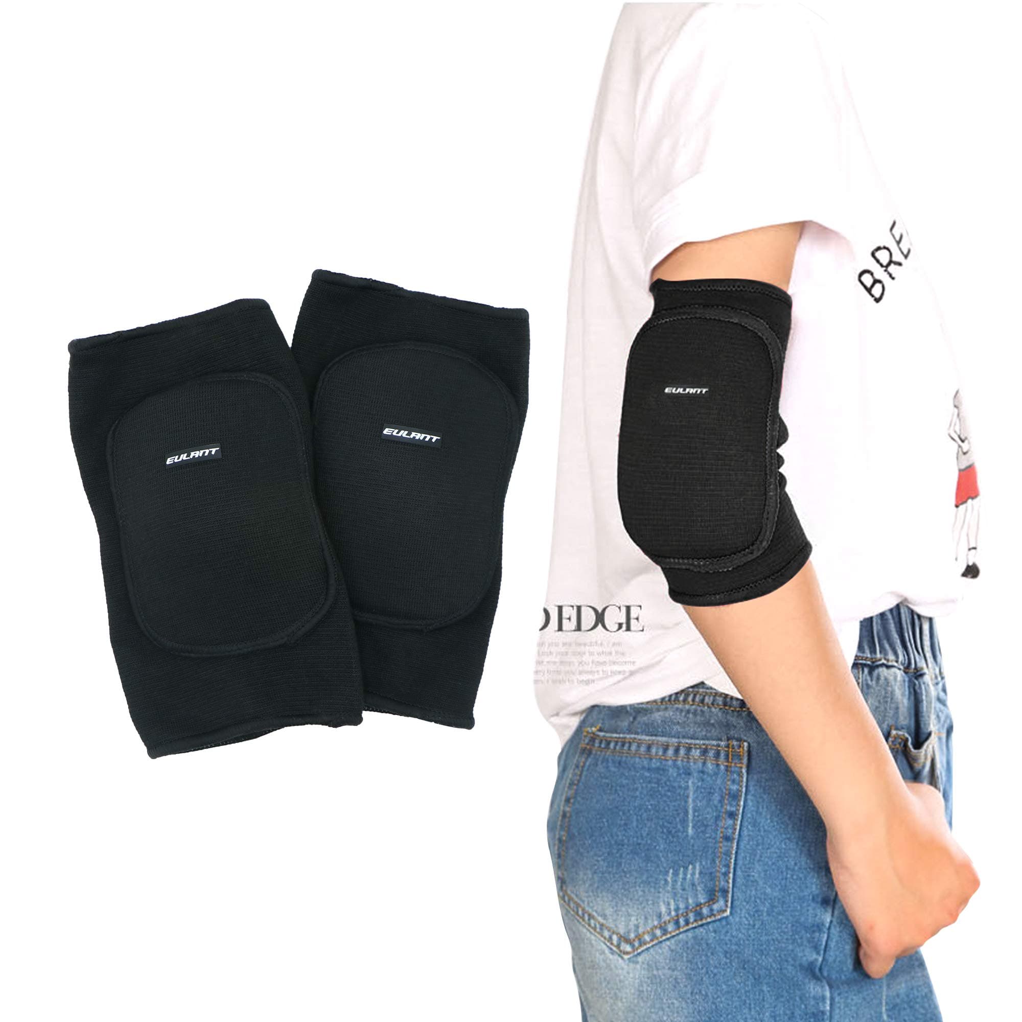 EULANT Soft Elbow Pads,Stretchy Elbow Protectors,Slip-on Elbow Guard for Volleyball Football Wrestling Scooter Skating Breakdance,Kids Knee Pads for Crawling/Toddling/Learn to Run