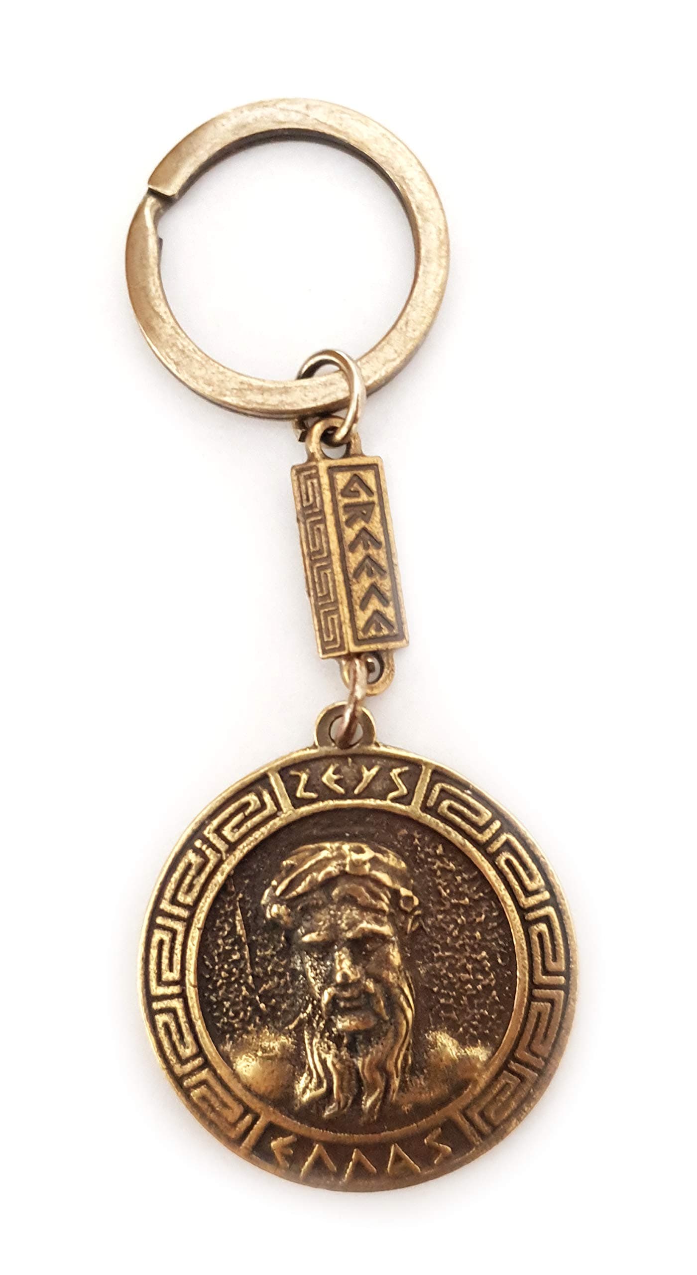Key Ring Ancient Coin Zeus Shield God Zeus Keychain