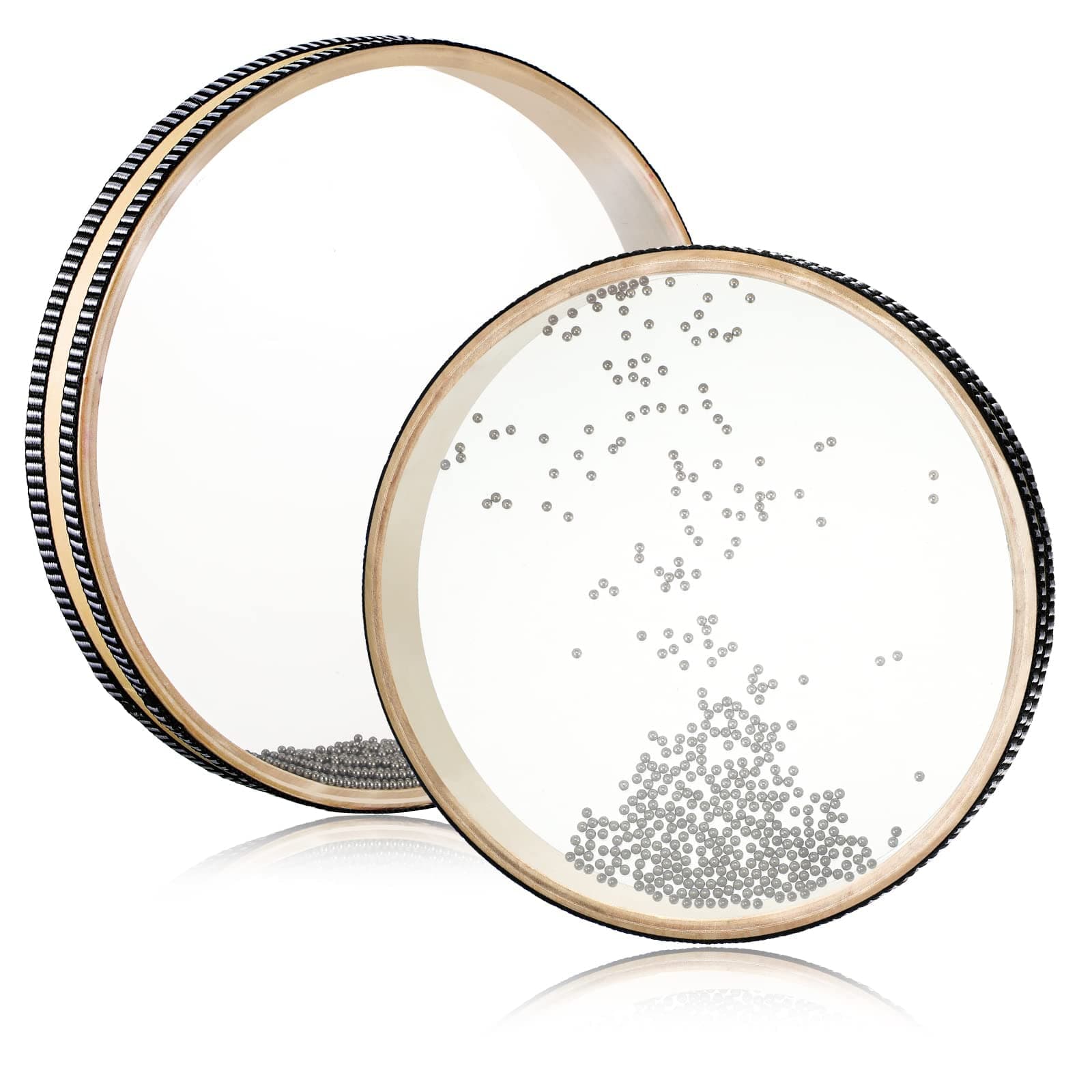 Azonee 2 Pcs Wave Bead Hand Drum Sea Wave Sound Drum Percussion Wave Drum with Hardwood Shell Ocean Sound Drum Musical Instrument Percussion for Home School Supplies (8 Inch, 10 Inch)