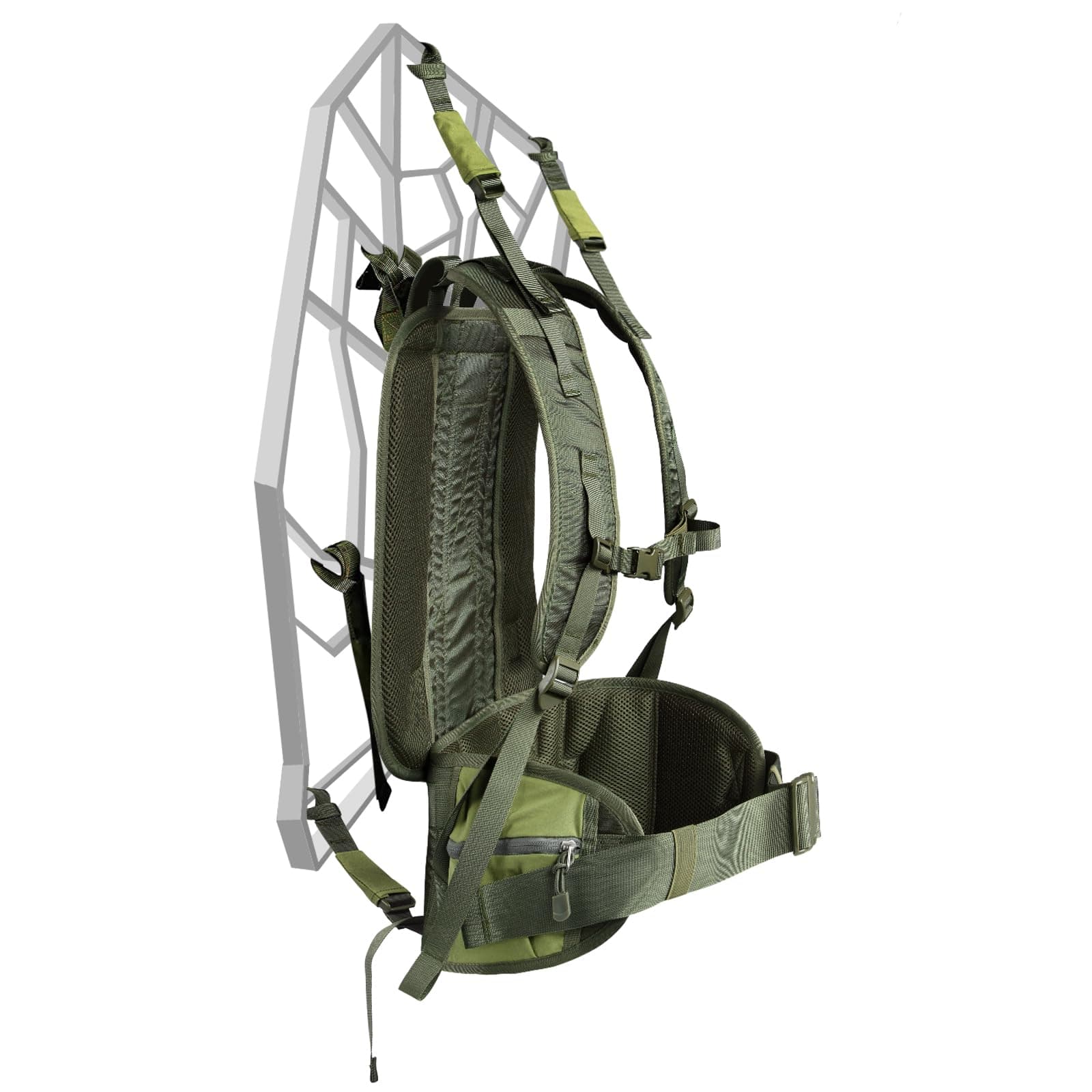UIIHUNT Tree Stand Transport System, Comfortable Padded Tree Stand Backpack Carry Straps, Adjustable Tree Stand Carrier System, Universal Fits Most Tree Stands, Includes Necessary Hip & Waist Belt