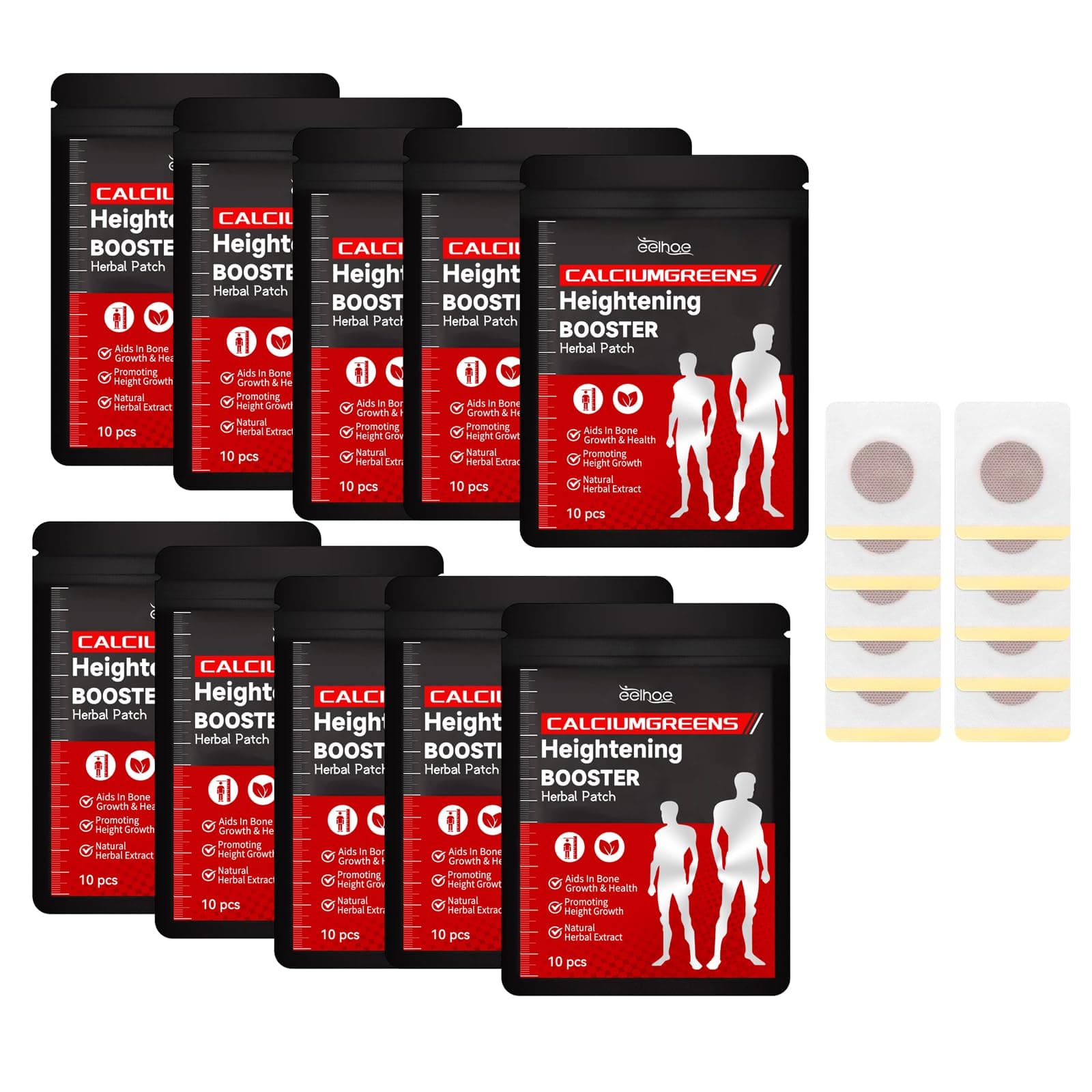 Herbal Calcium Support Patch, Heightening Booster Herbal Patch,Height Growth Patch, Herbal Height Increasing Foot Patch, Promote The Growth of Skeletal Muscles (8pack)