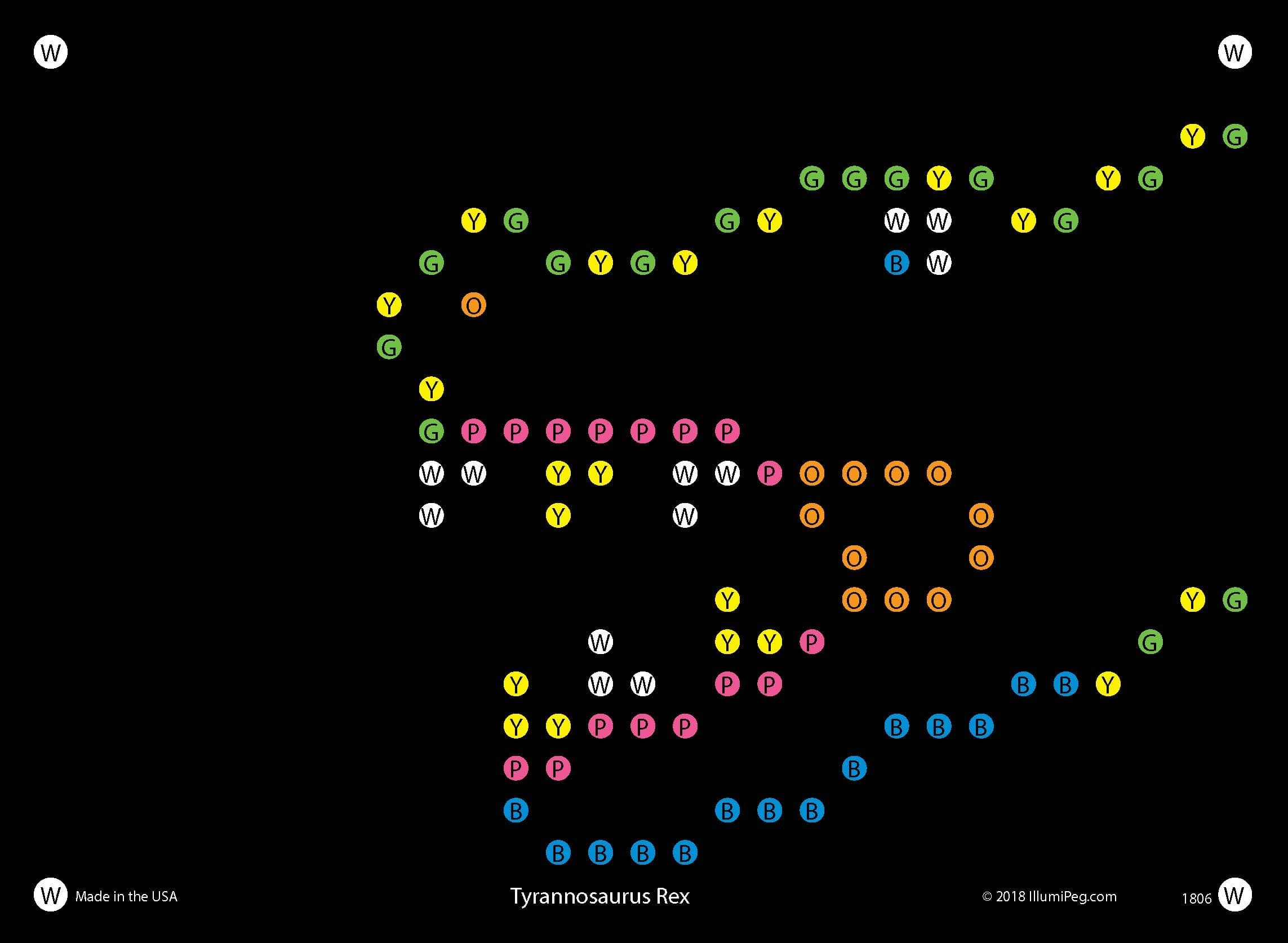 Dinosaur Refill templates for Basic Fun Lite Brite Magic Screen Retro Style (12 Sheets, 6x8)