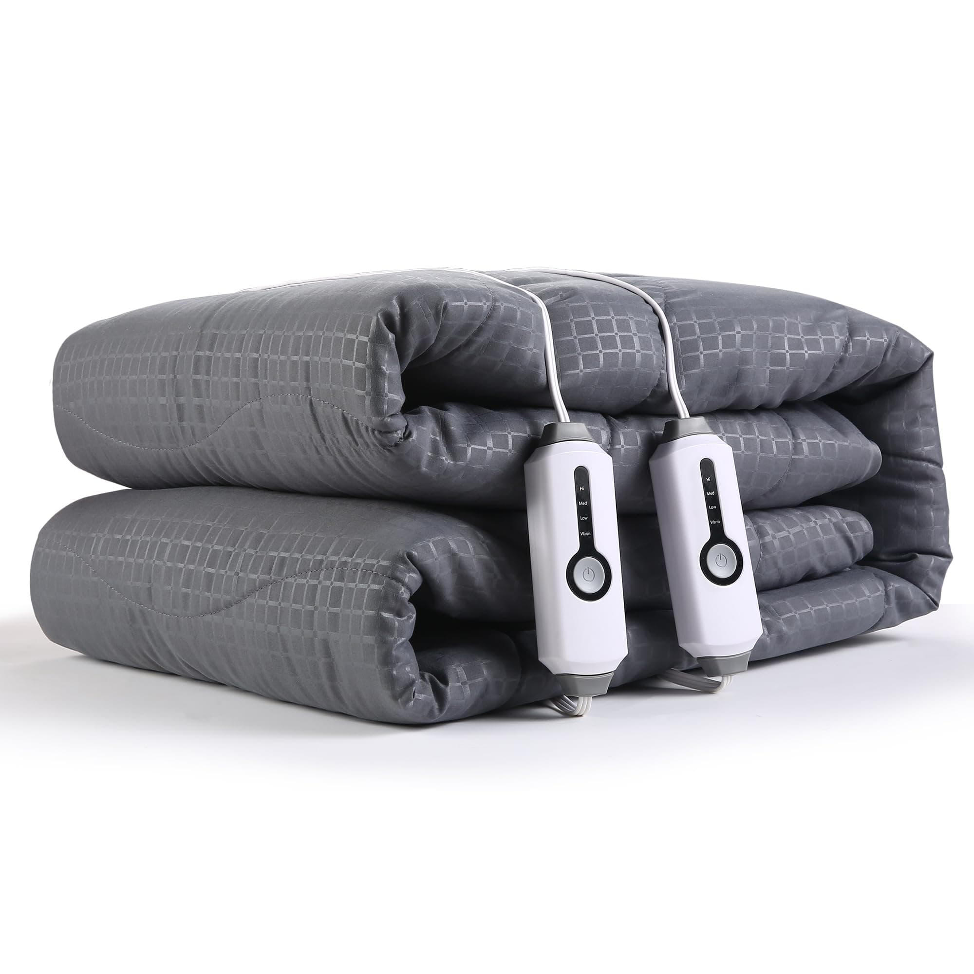 Heated Mattress Pad Queen Size 60"x80" Polyester Deep Pocket, 4 Heating Levels & 10 Hour Auto Off, Machine Washable, Grey