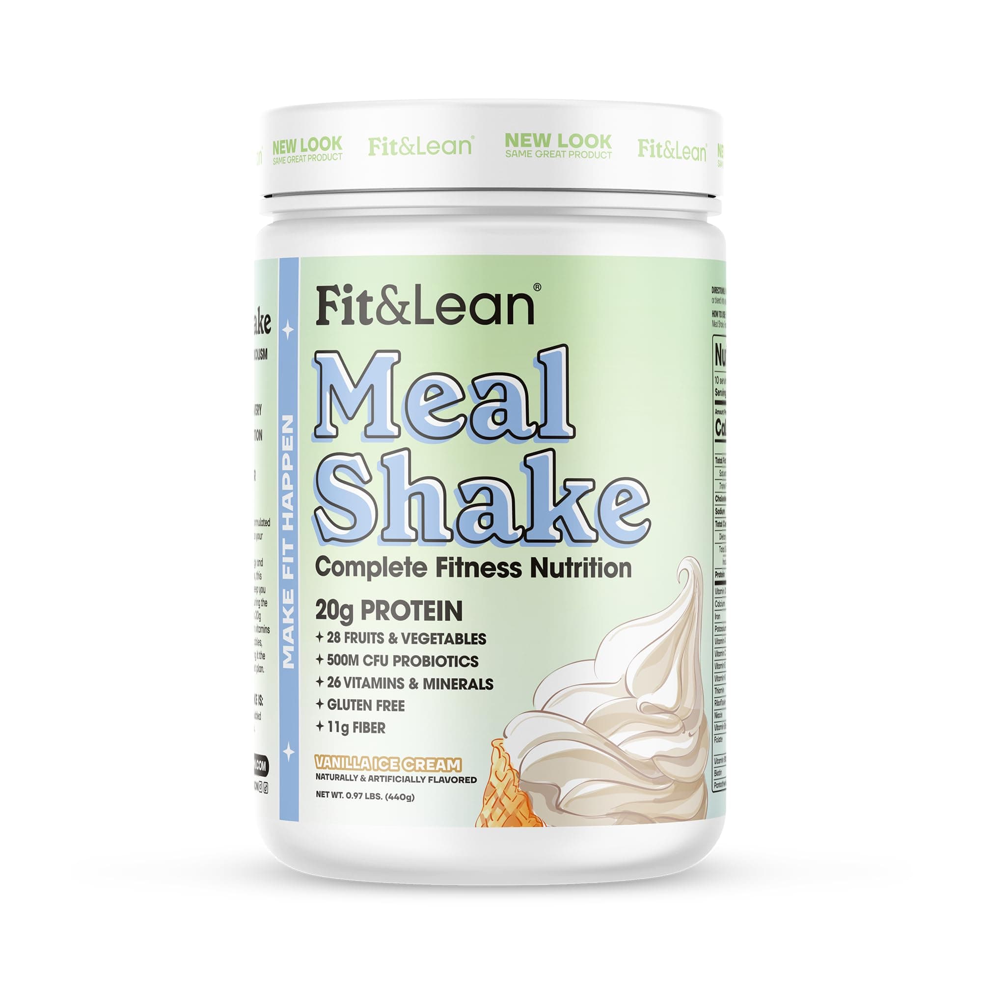 Meal Shake, Fat Burning Meal Replacement, Protein, Fiber, Probiotics, Vanilla, 1lb, 10 Servings Per Container