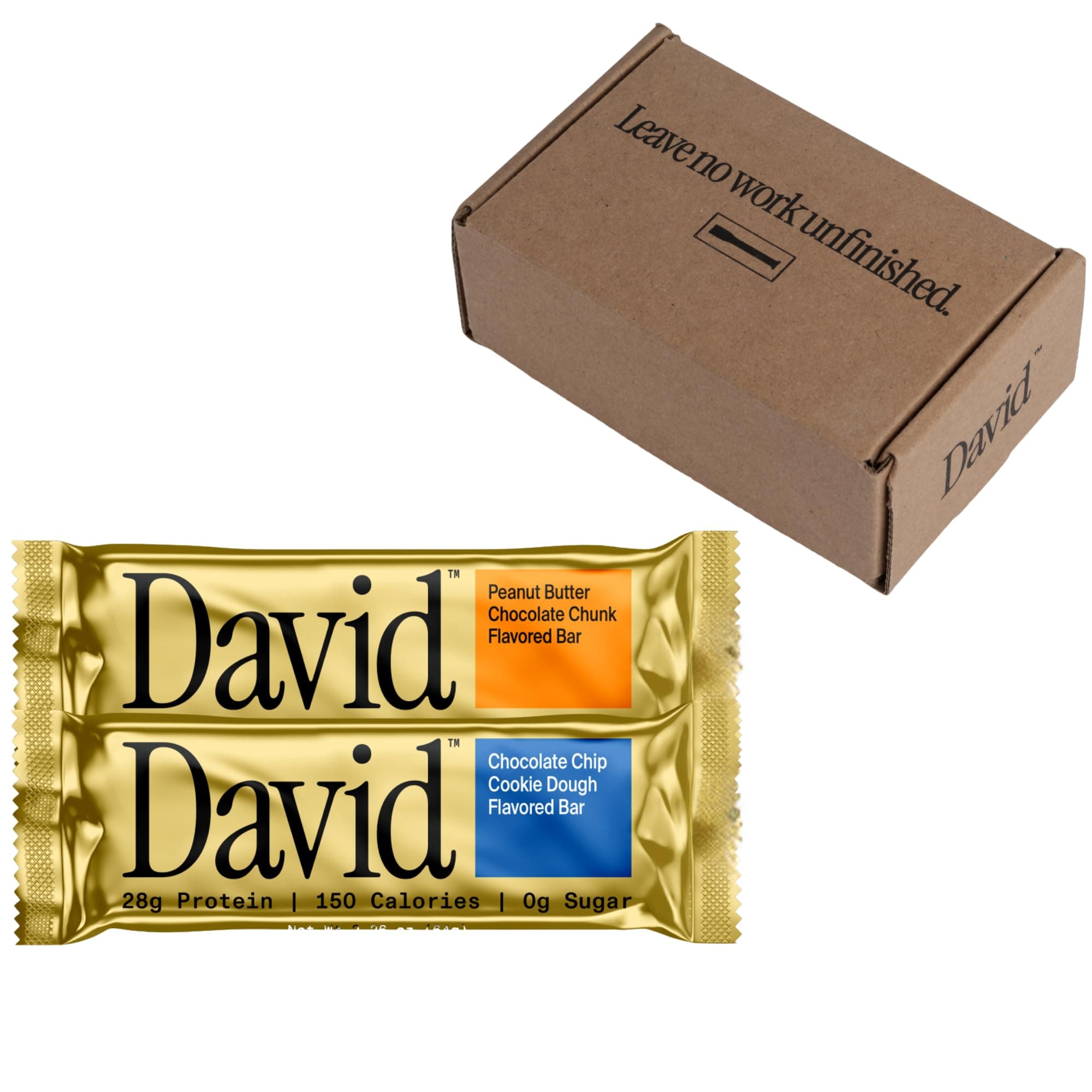 – David High Protein Bars No Sugar - Sugar Free Protein Bars, Low Carb, Gluten Free - 28g of Protein, 150 Calories - David Bar On-The-Go Snack - Variety Pack (All Flavors), Pack of 6