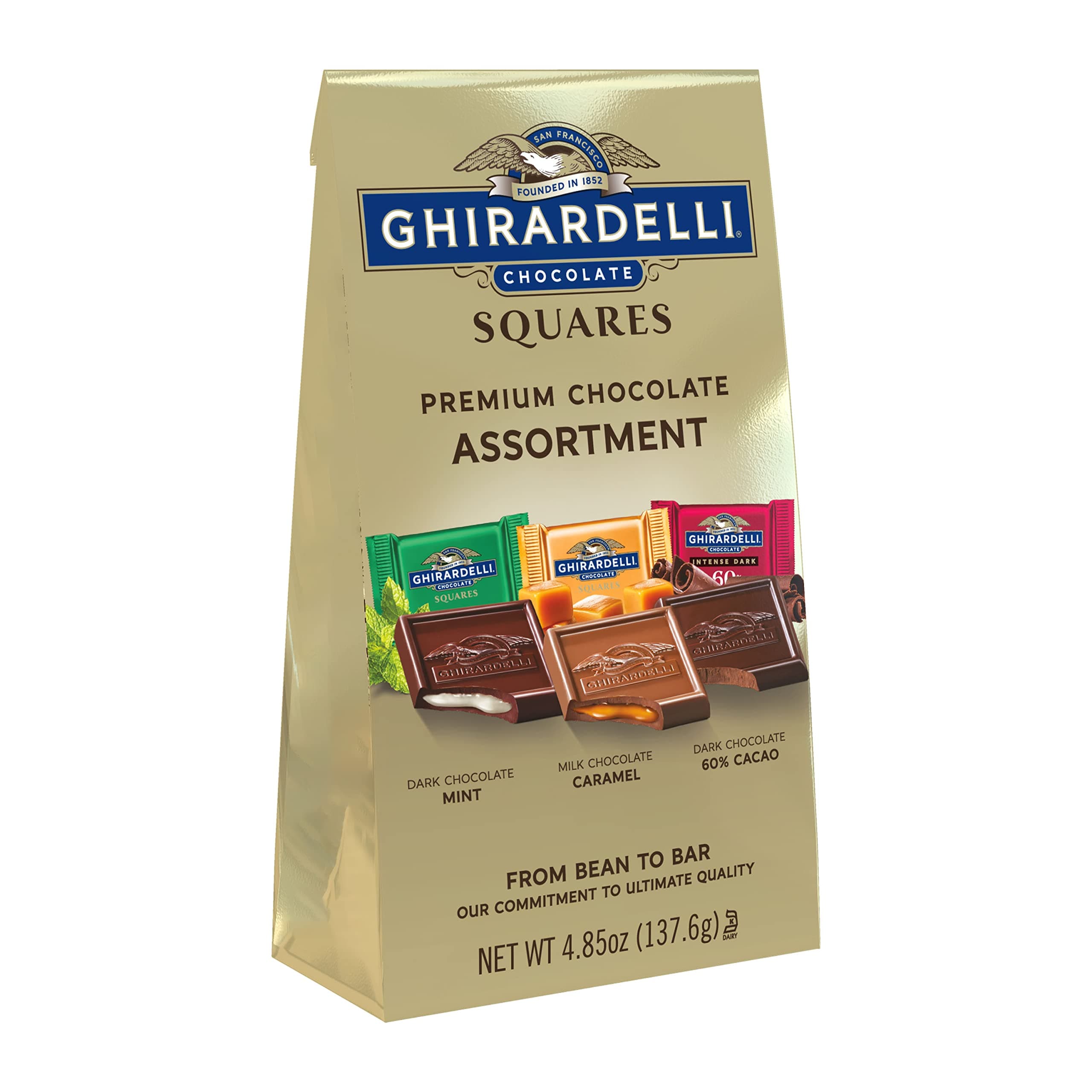 GHIRARDELLI Premium Assorted Chocolate Squares, Chocolate Assortment, 4.85 Oz Bag (Pack of 6)