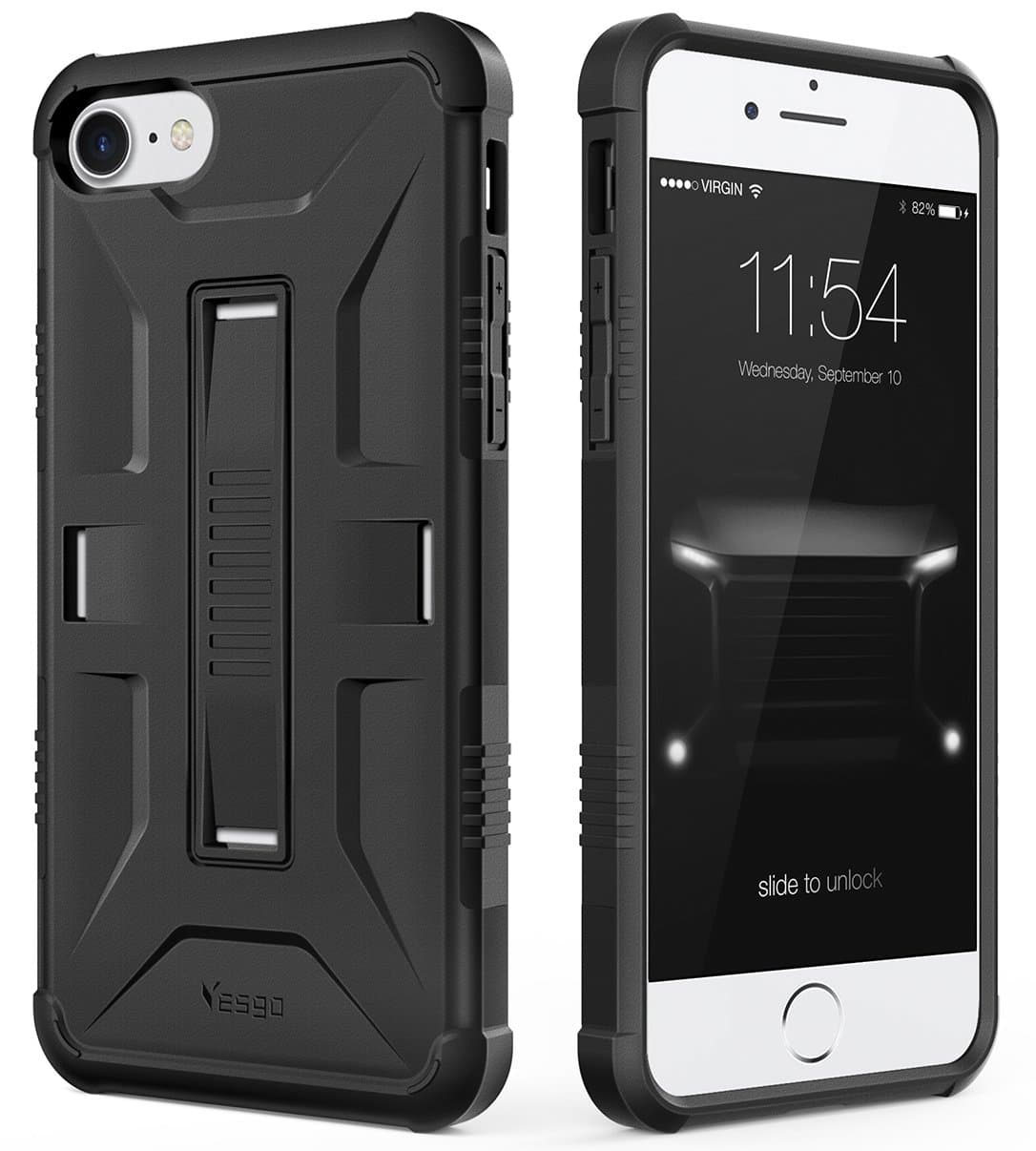 iPhone 7 Case iPhone 8 Case, Yesgo Military Heavy Duty Hybrid Rugged Protective Case for Apple iPhone 7/8 Non-slip Grip White