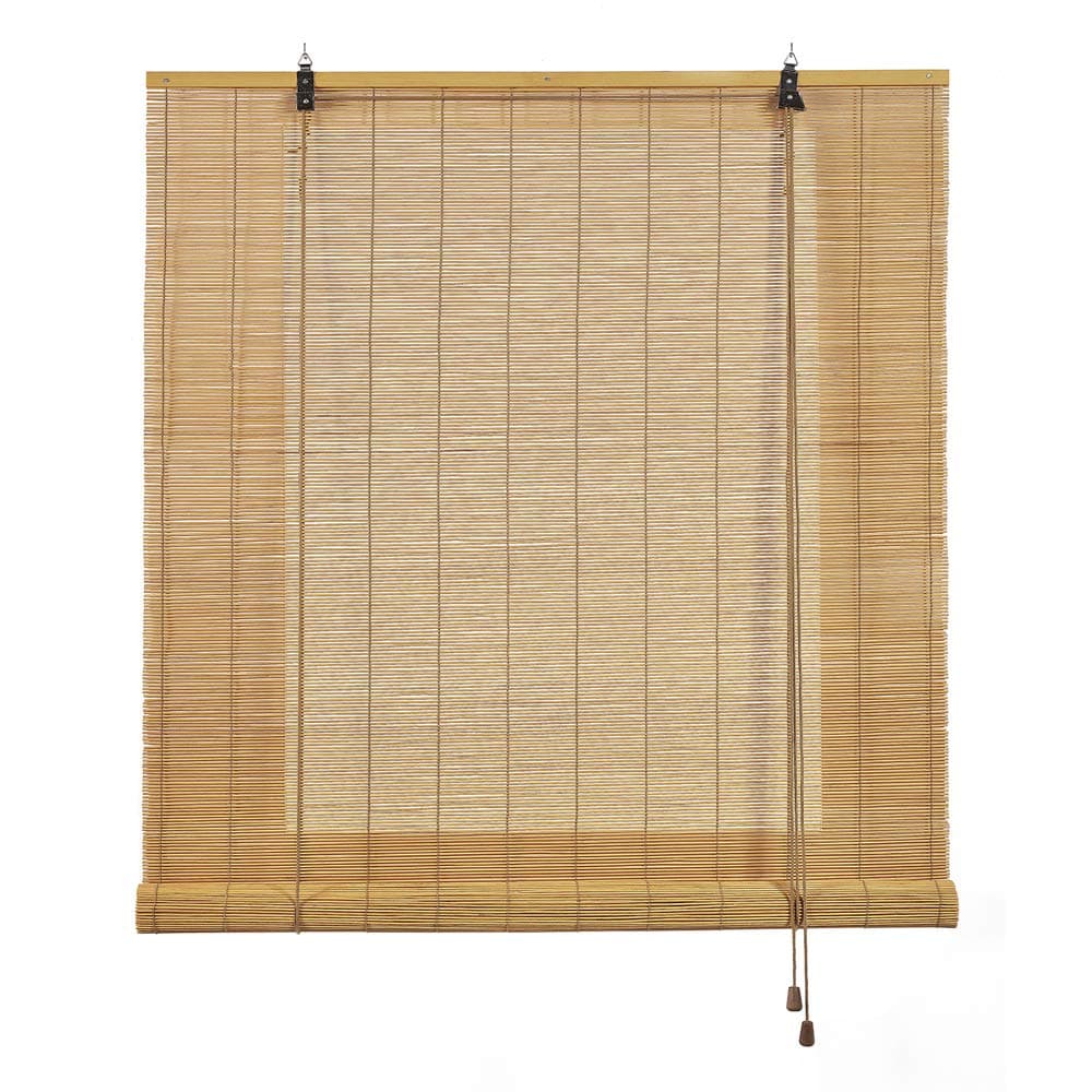 Estores Basic Natural Bamboo Roller Blind, hot Honey, 120x175cm