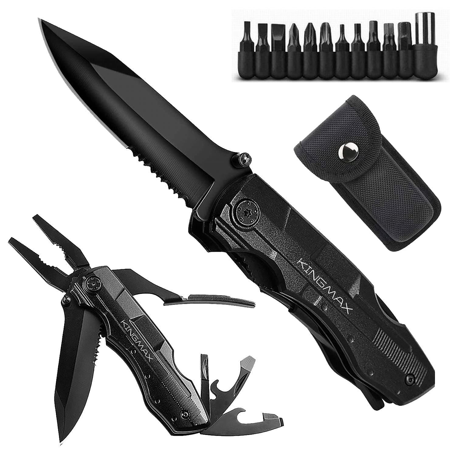 Pocket Knife,Multitool Tactical Knife with Blade,Saw, Plier, Screwdriver, Bottle Opener,Folding Knife Built with Full Stainless Steel,Perfect Tool for Men,Camping,Emergency,Outdoor,Daily Use.