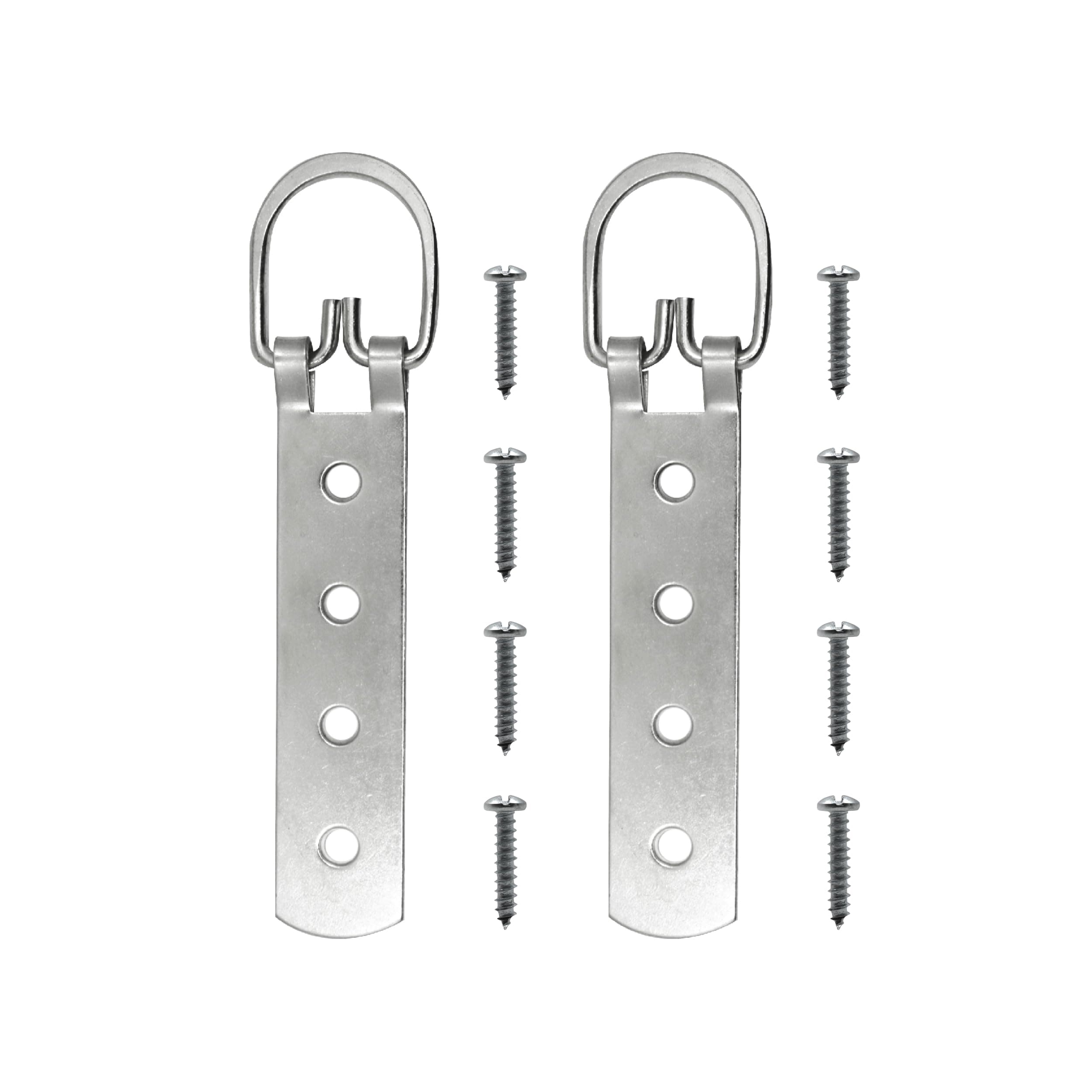 PHS Extra Large Heavy Duty D-Ring Picture Hangers - 2 Pack with Screws - D Hooks for Picture Hanging - 200 lb Capacity - 6.5" Steel Strap Hangers for Frames & Mirrors