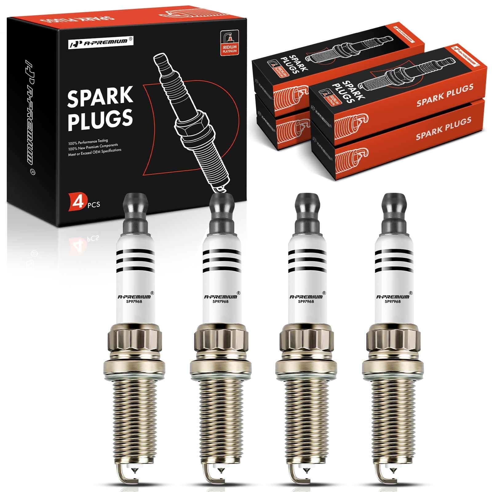 Iridium Platinum Spark Plugs Compatible with Mini Cooper 2007-2015, Cooper Countryman 2011-2016, Cooper Paceman 2013-2016, Pack of 4
