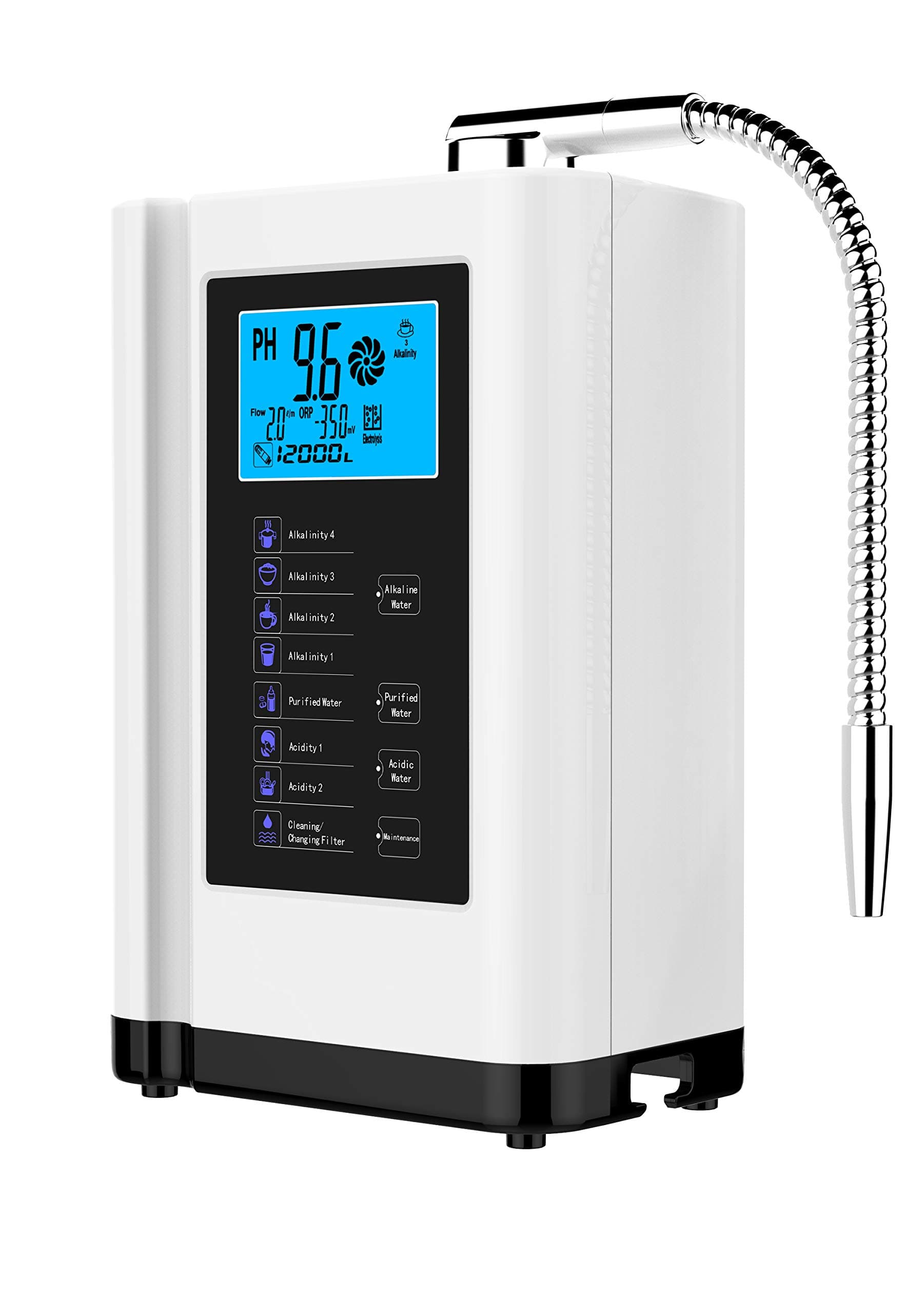 Water Ionizer, Water Purifier Machine PH 3.5-10.5 Alkaline Acid Water Machine,Up to -500mV ORP, 8000 Liters Per Filter,7 Water Settings,Auto-Cleaning,Intelligent Voice