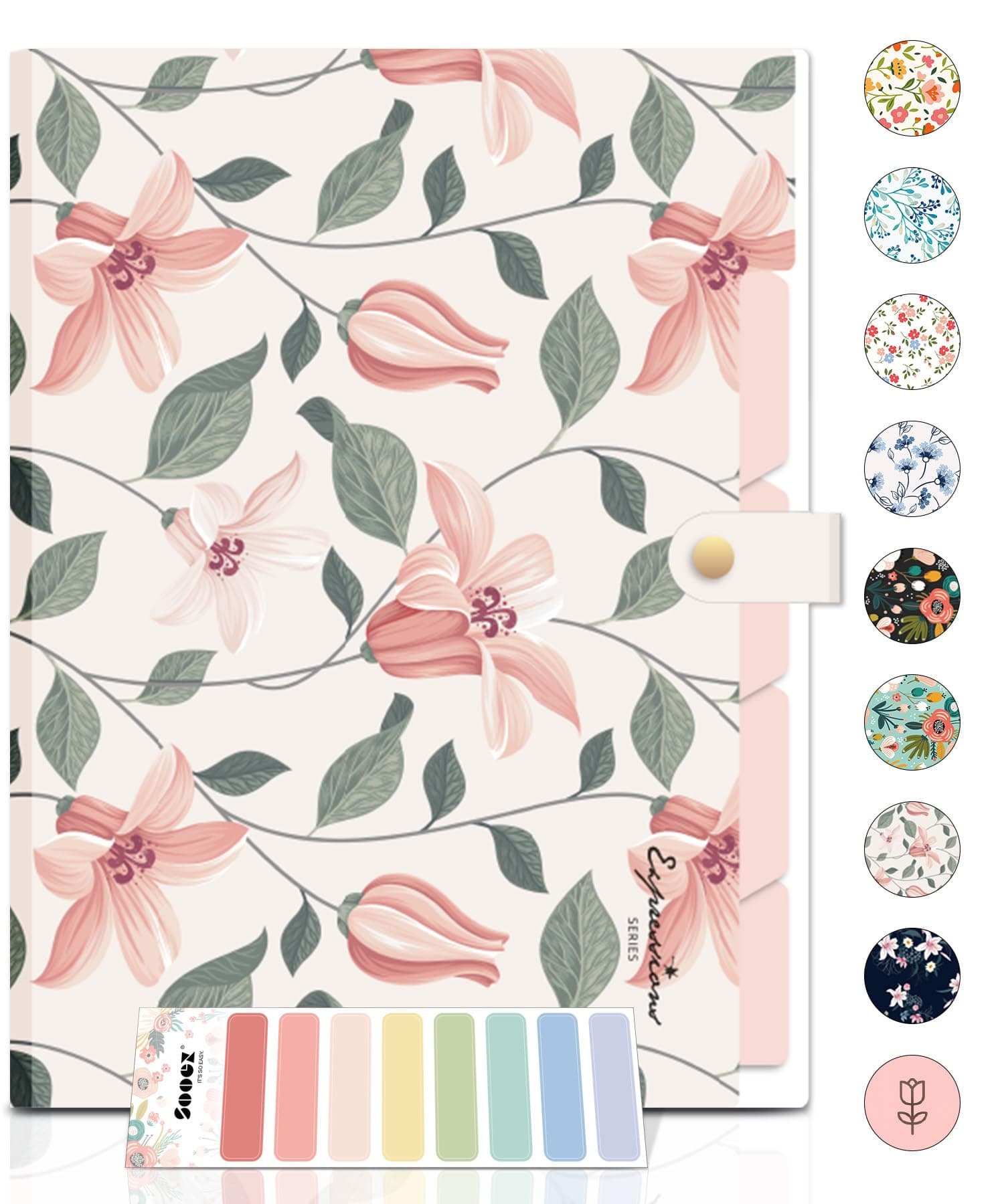 Sooez File Folders Organizer, Folders with 5 Pockets, Folders for Documents w/Sticker, Accordion File Organizer, Paper Receipt Bill Filing Organizer, School College Office Travel Essentials Supplies