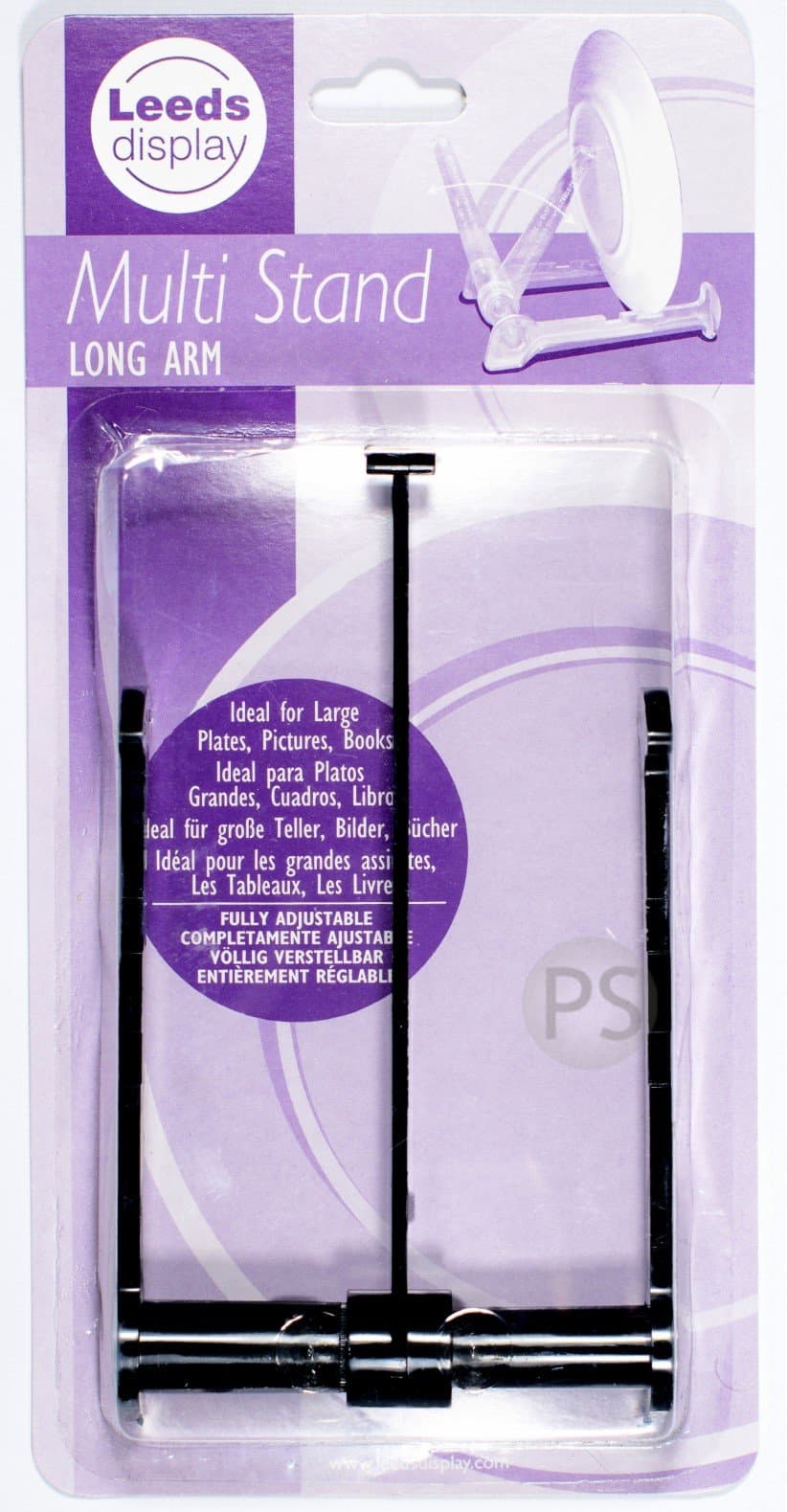 Leeds Display : MPLGBL : Multi Stand : Black : Long Arm : Plate, Platter, Print, Large Item Support
