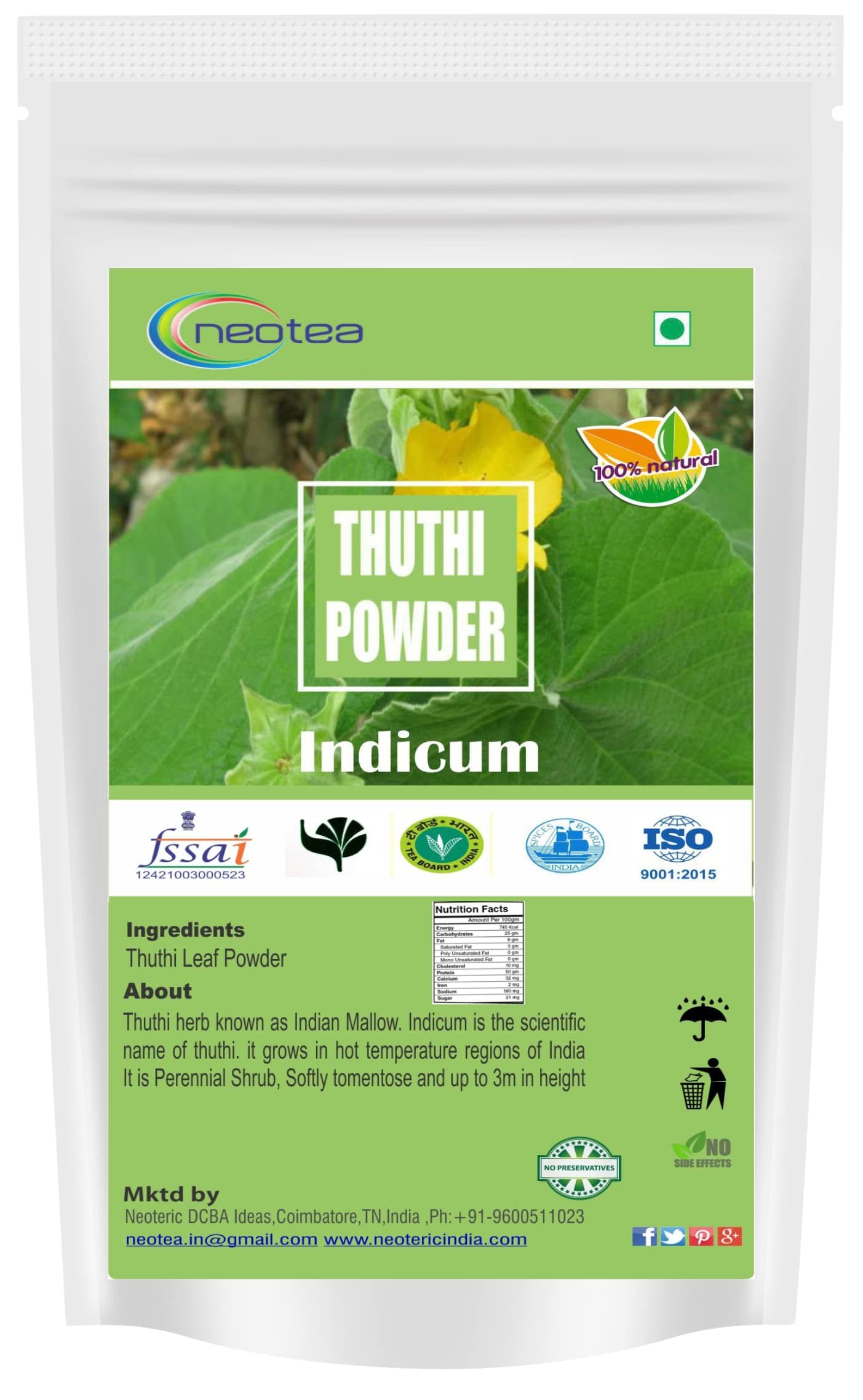 Neotea Thuthi Or Abutilon Indicom Leaf Powder, 300 G