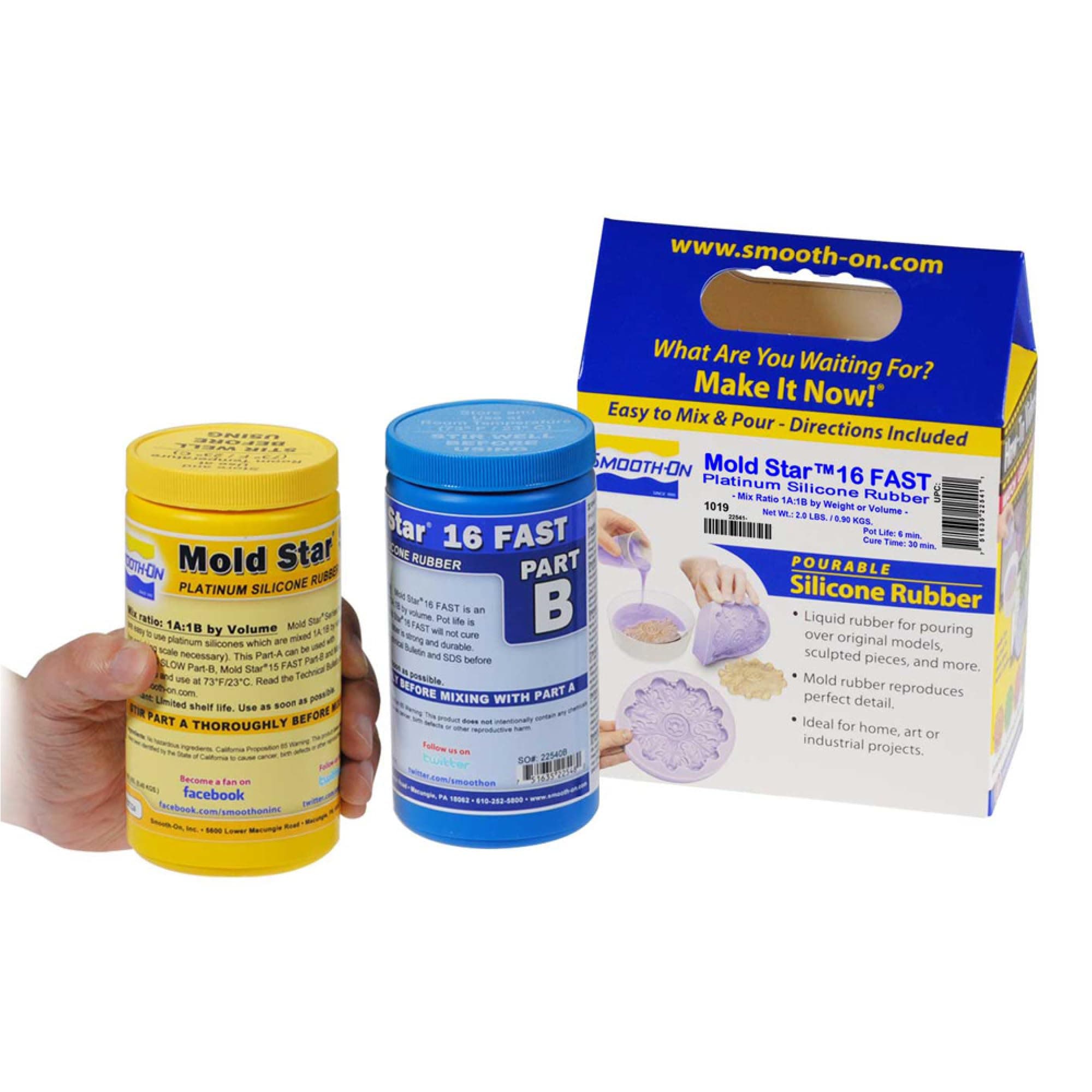 Mold Star™ 16 Fast Platinum Silicone Rubber, Silicone Mold Making Kit - Pint Unit